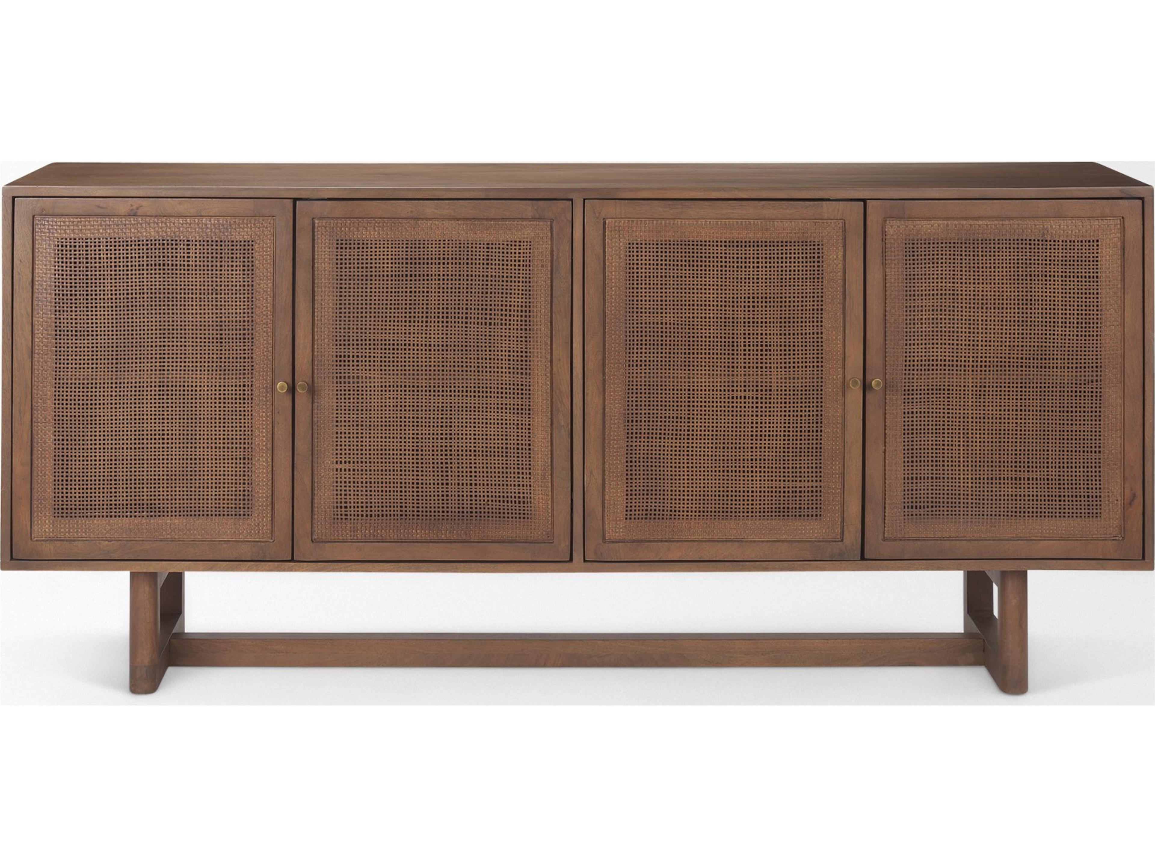Mercana Grier Medium Brown Solid Wood W/Cane Sideboard
