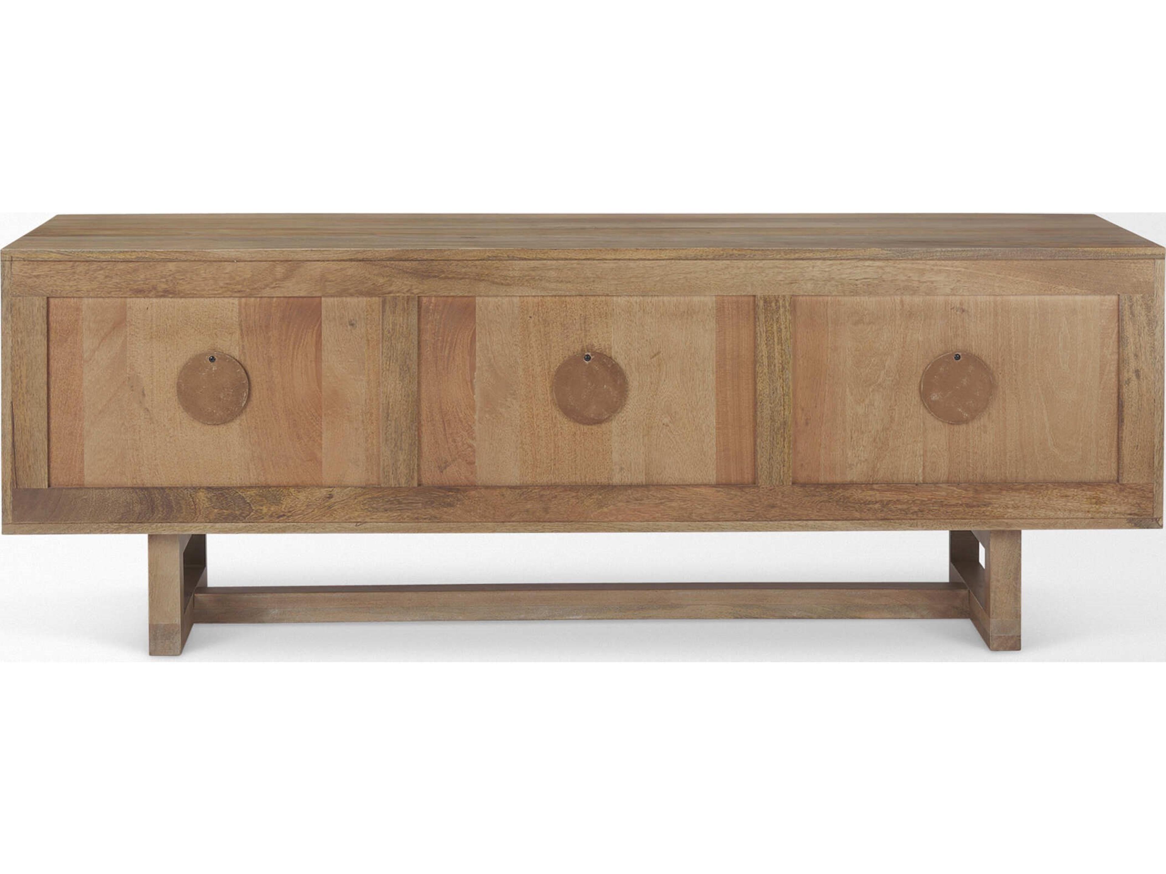 Mercana Grier 65" Light Brown Wood w/ Cane Media Console