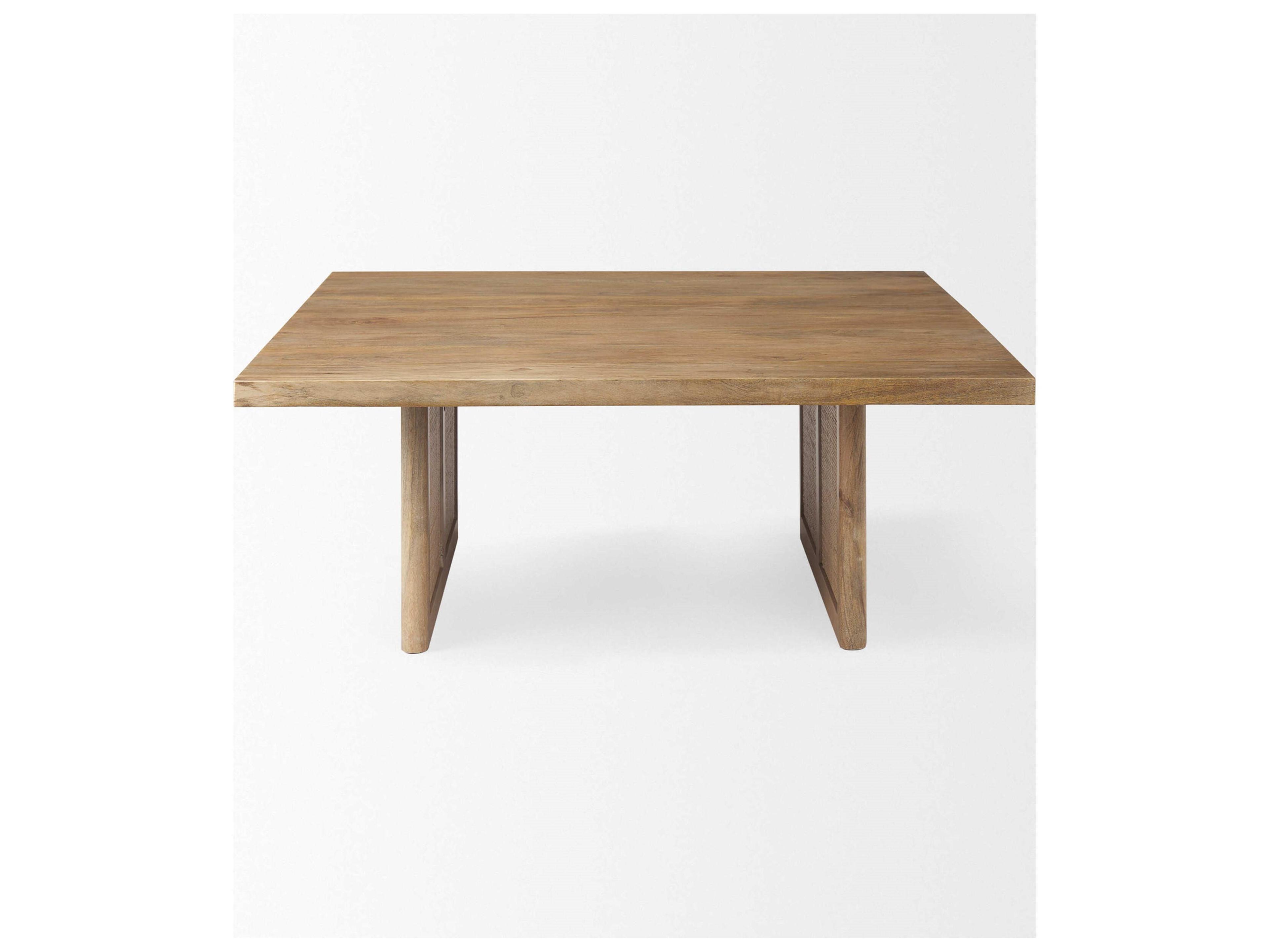 Mercana Grier 42" Square Light Brown Wood w/ Cane Coffee Table