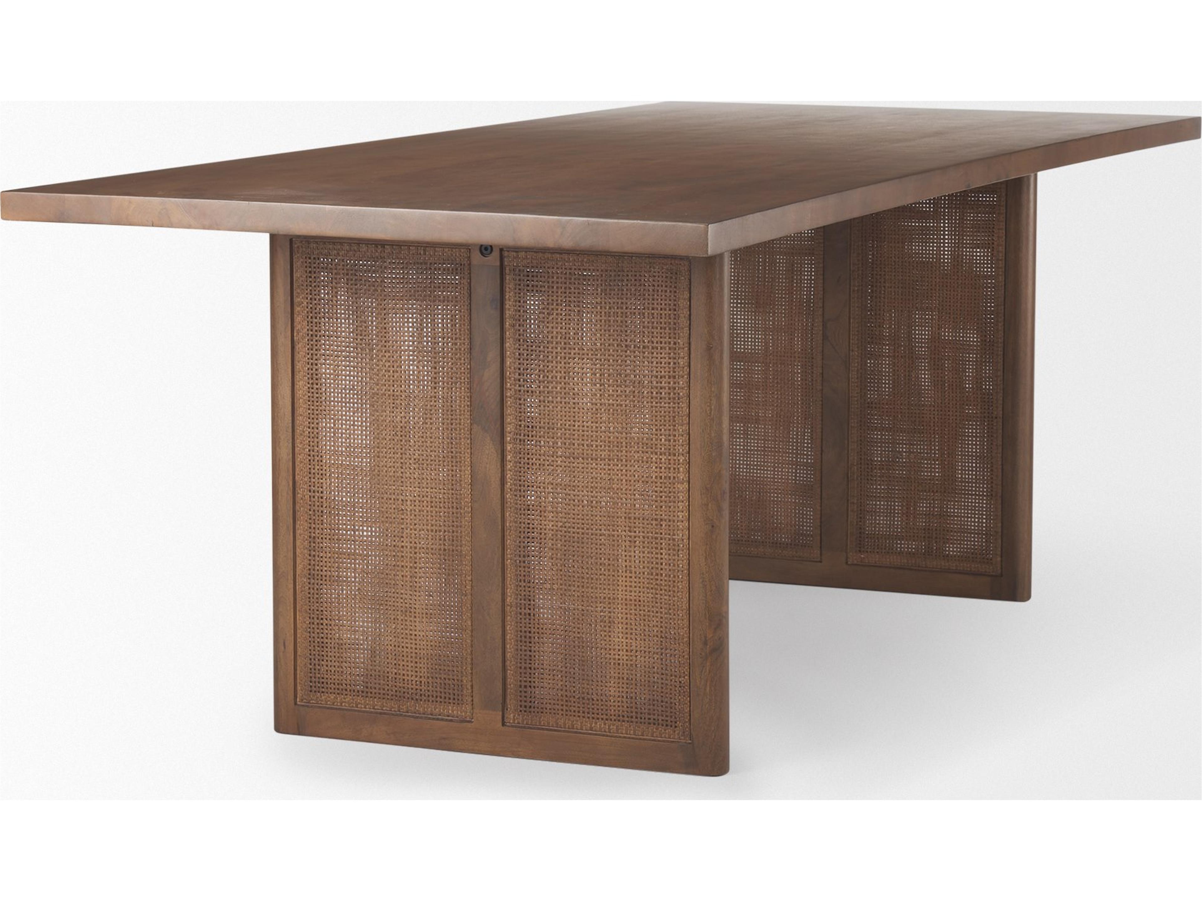 Mercana Grier 84" Medium Brown Wood w/ Cane Dining Table