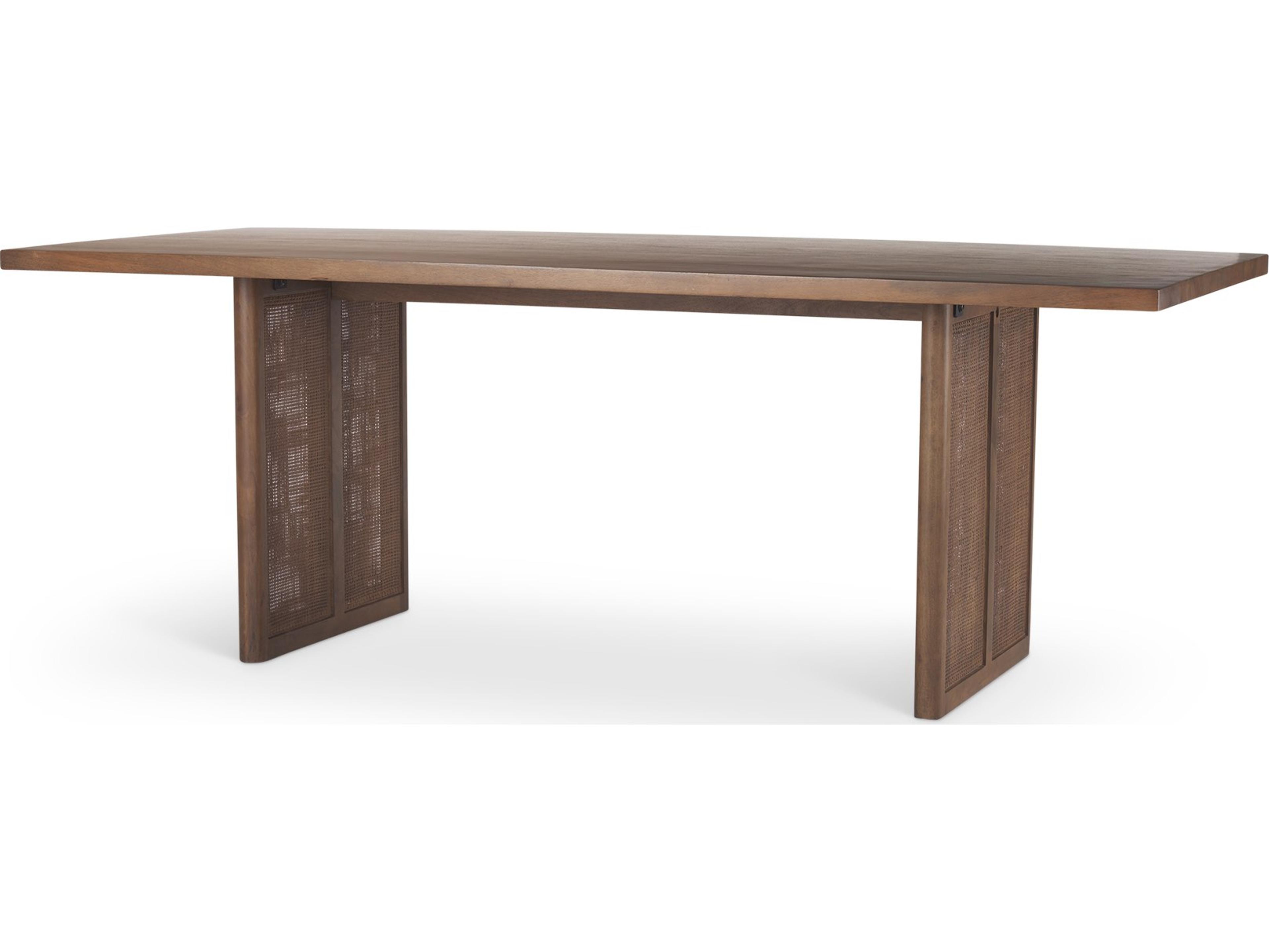 Grier 84" Medium Brown Wood w/ Cane Dining Table