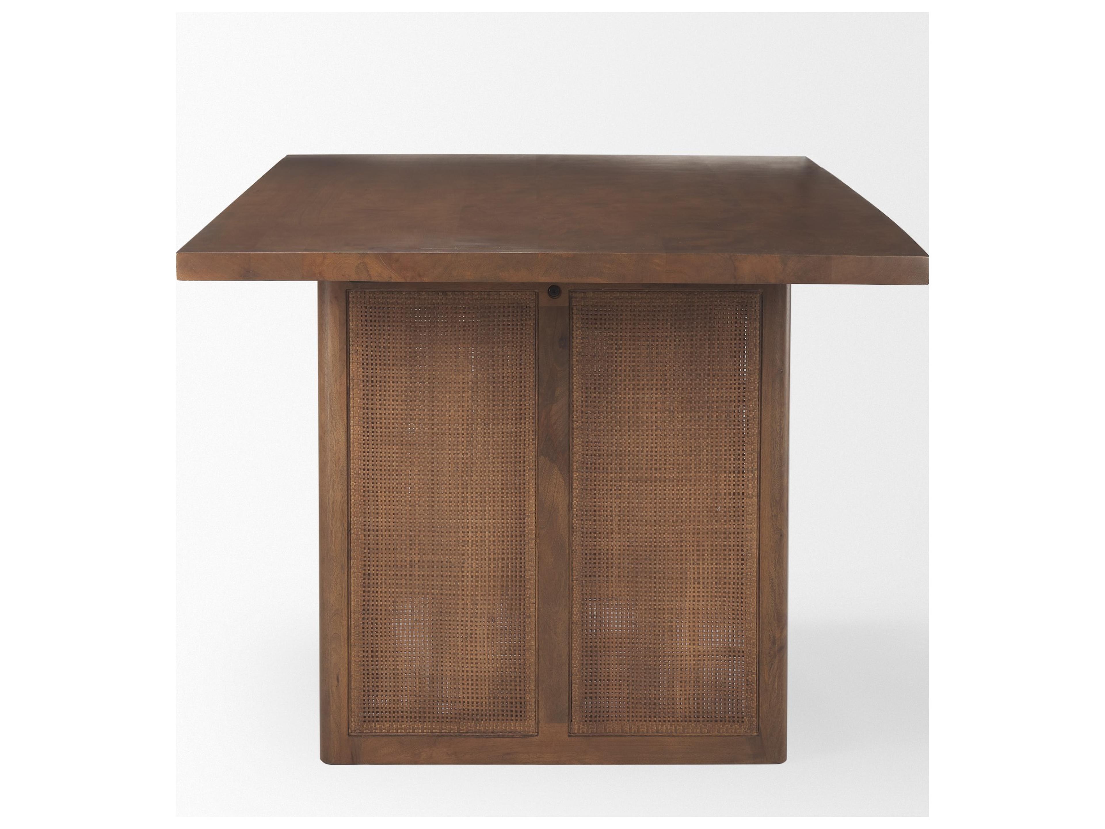 Mercana Grier 84" Medium Brown Wood w/ Cane Dining Table