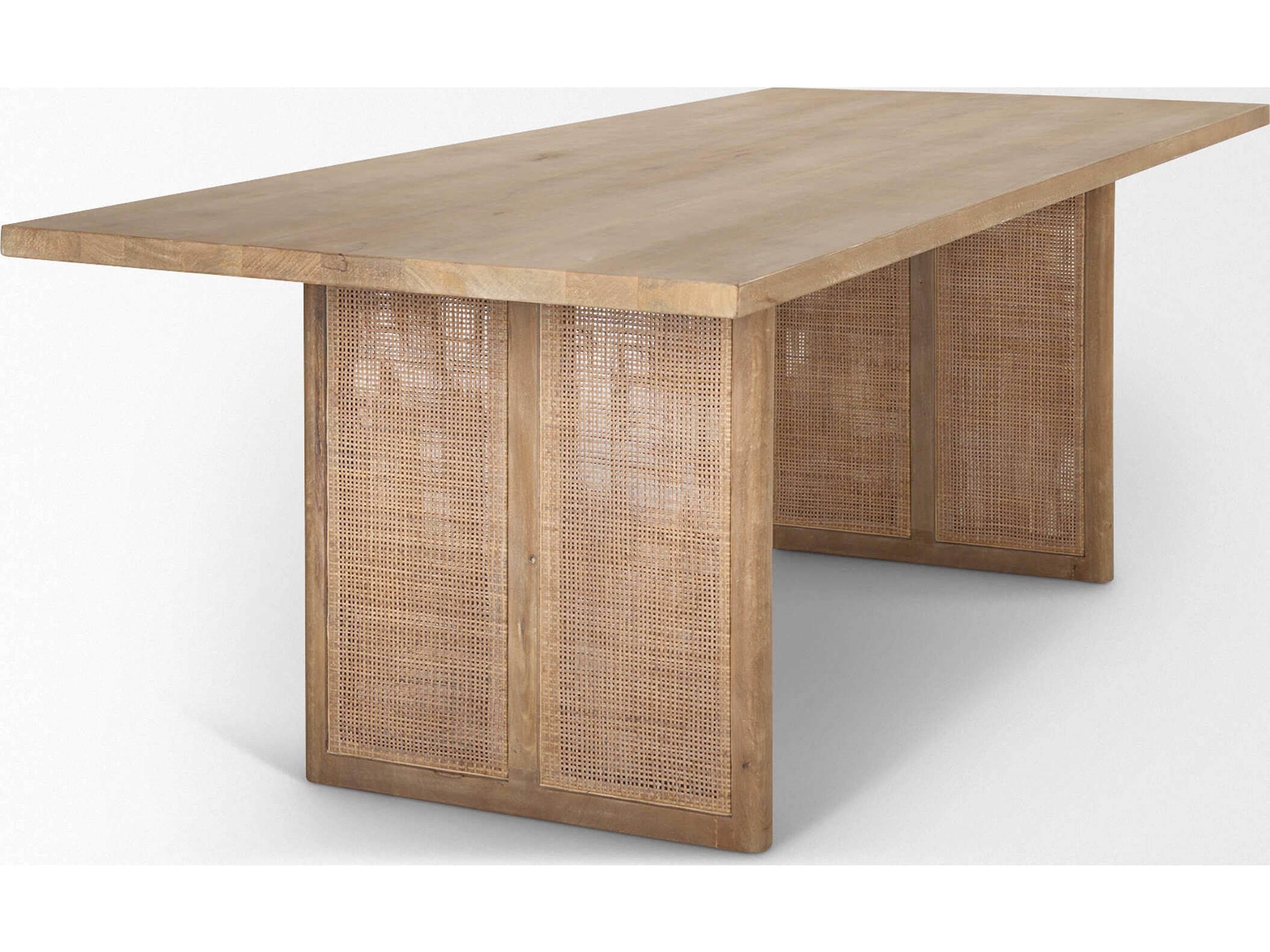 Mercana Grier 84" Light Brown Wood w/ Cane Dining Table