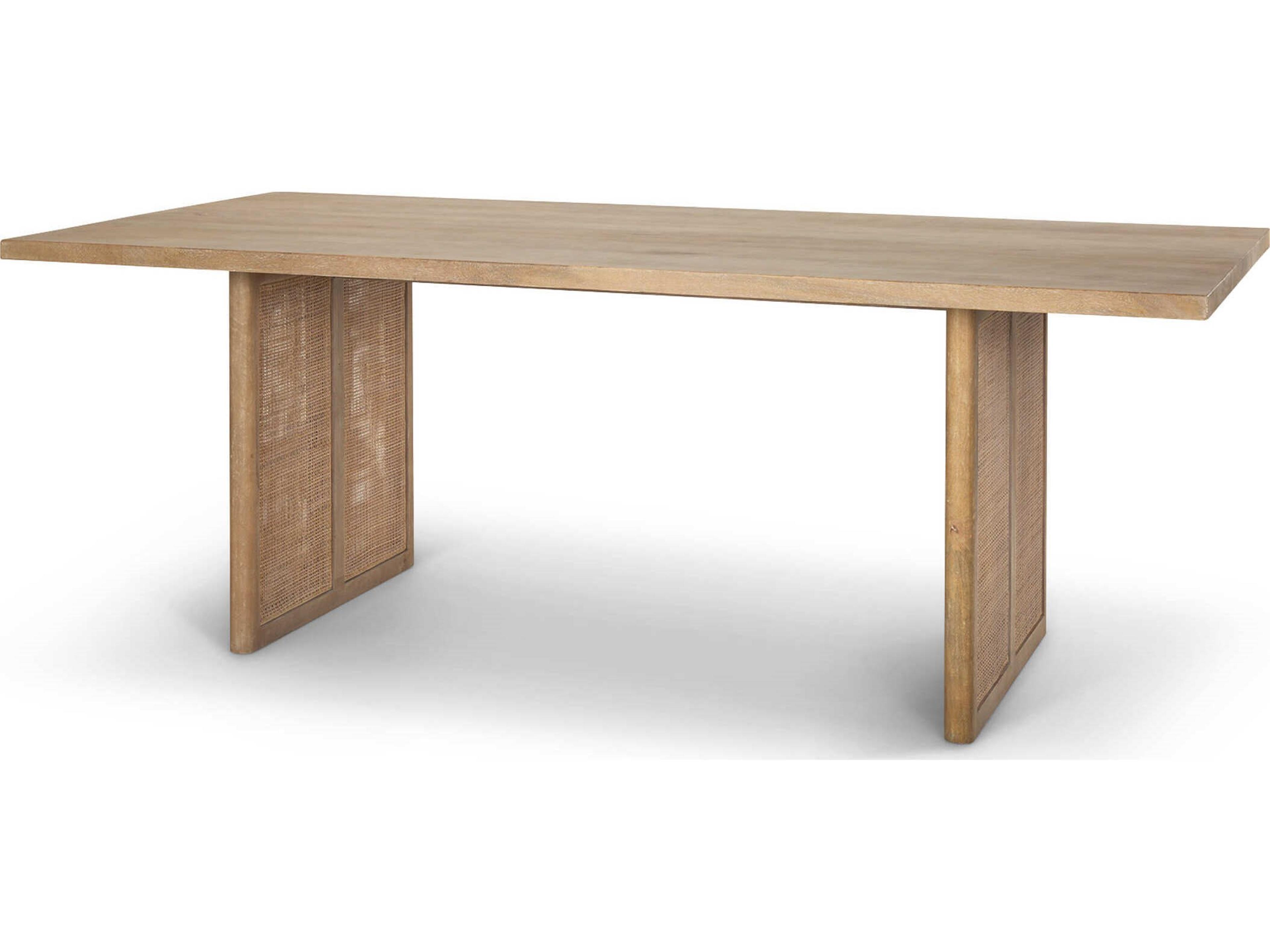 Grier 84" Light Brown Wood w/ Cane Dining Table