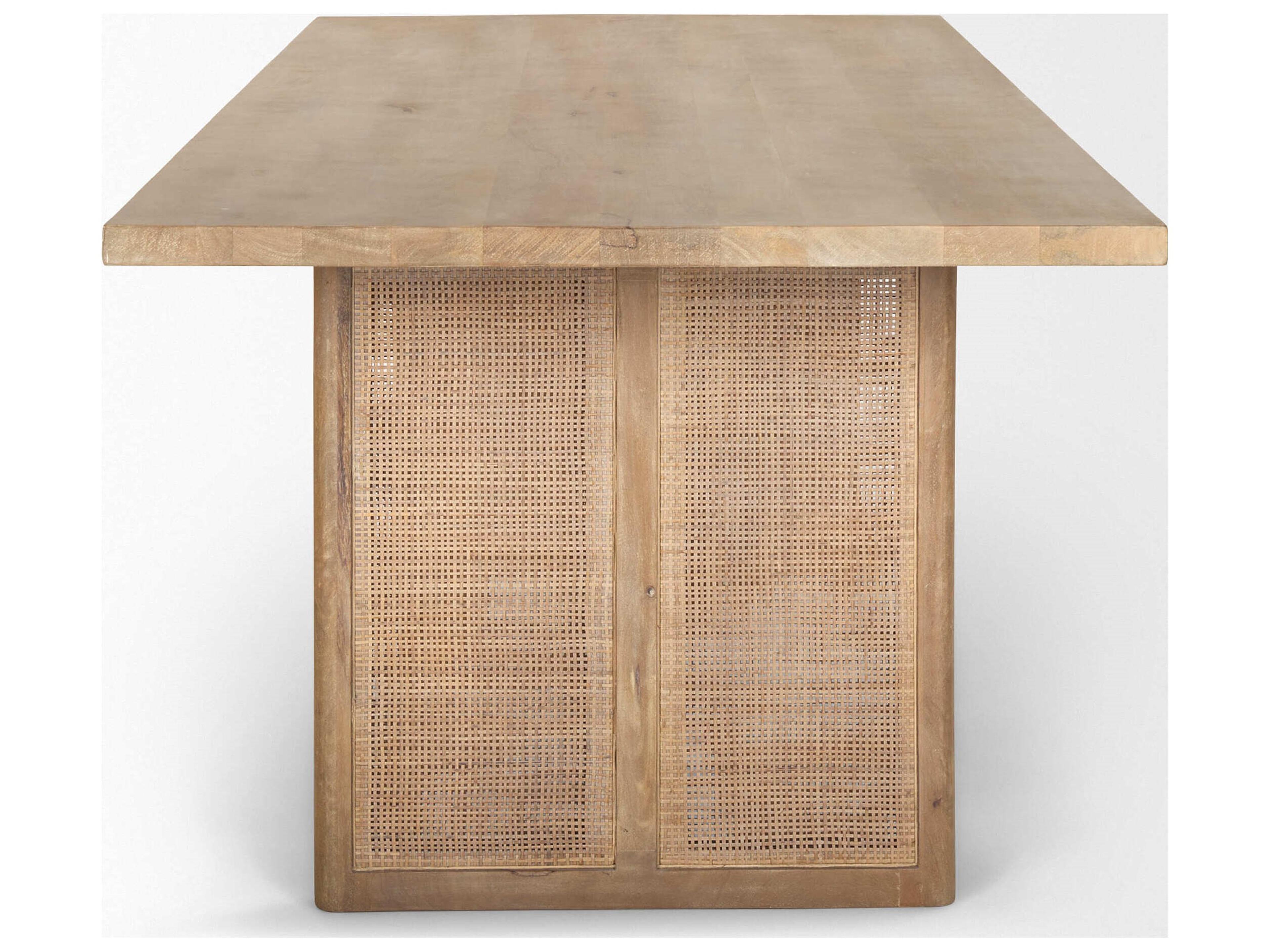 Mercana Grier 84" Light Brown Wood w/ Cane Dining Table