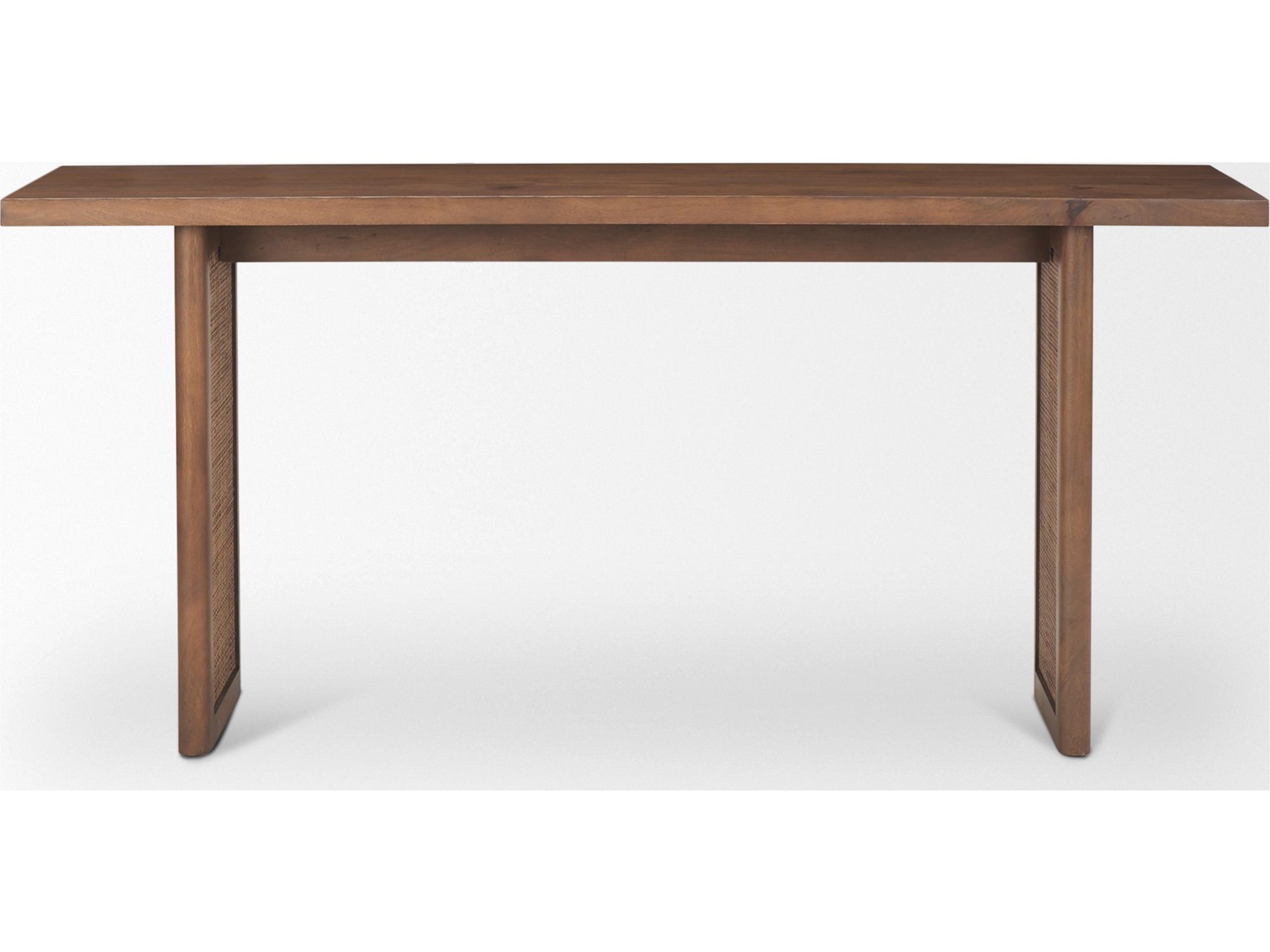 Mercana Grier 65" Medium Brown Solid Wood w/ Cane Console Table