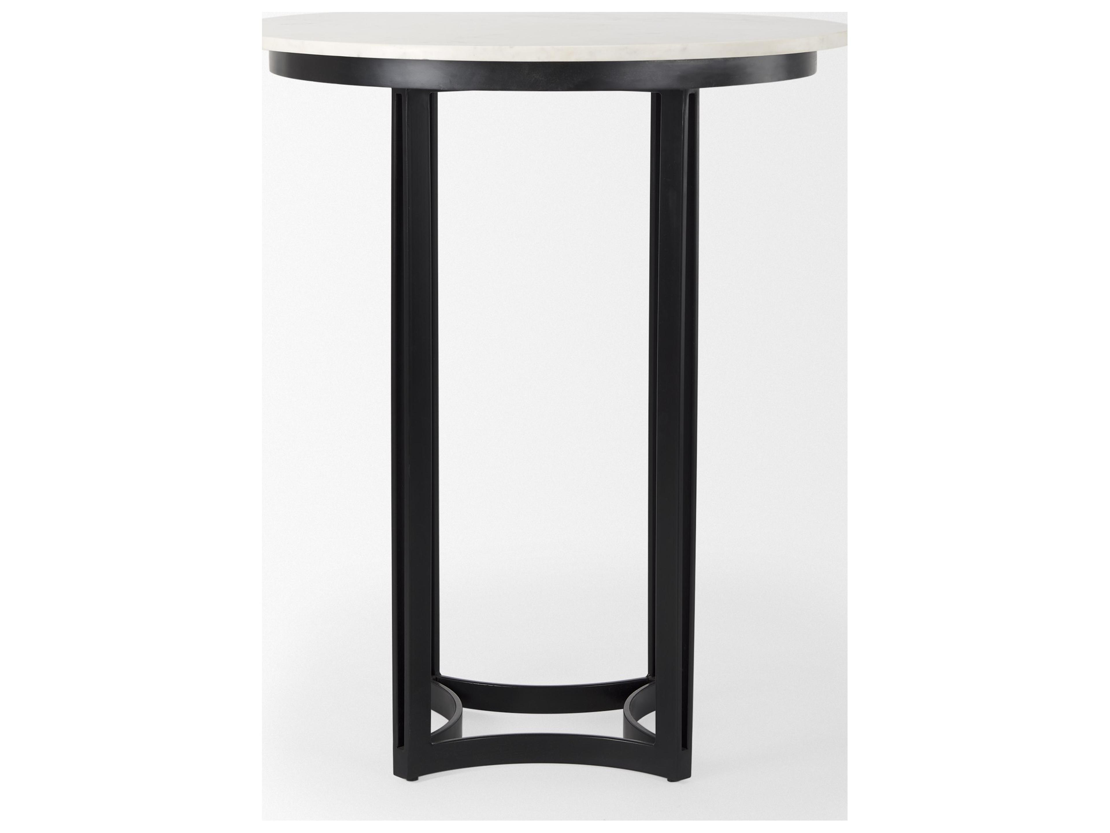 Mercana Tanner Marble & Matte Black Bistro Table