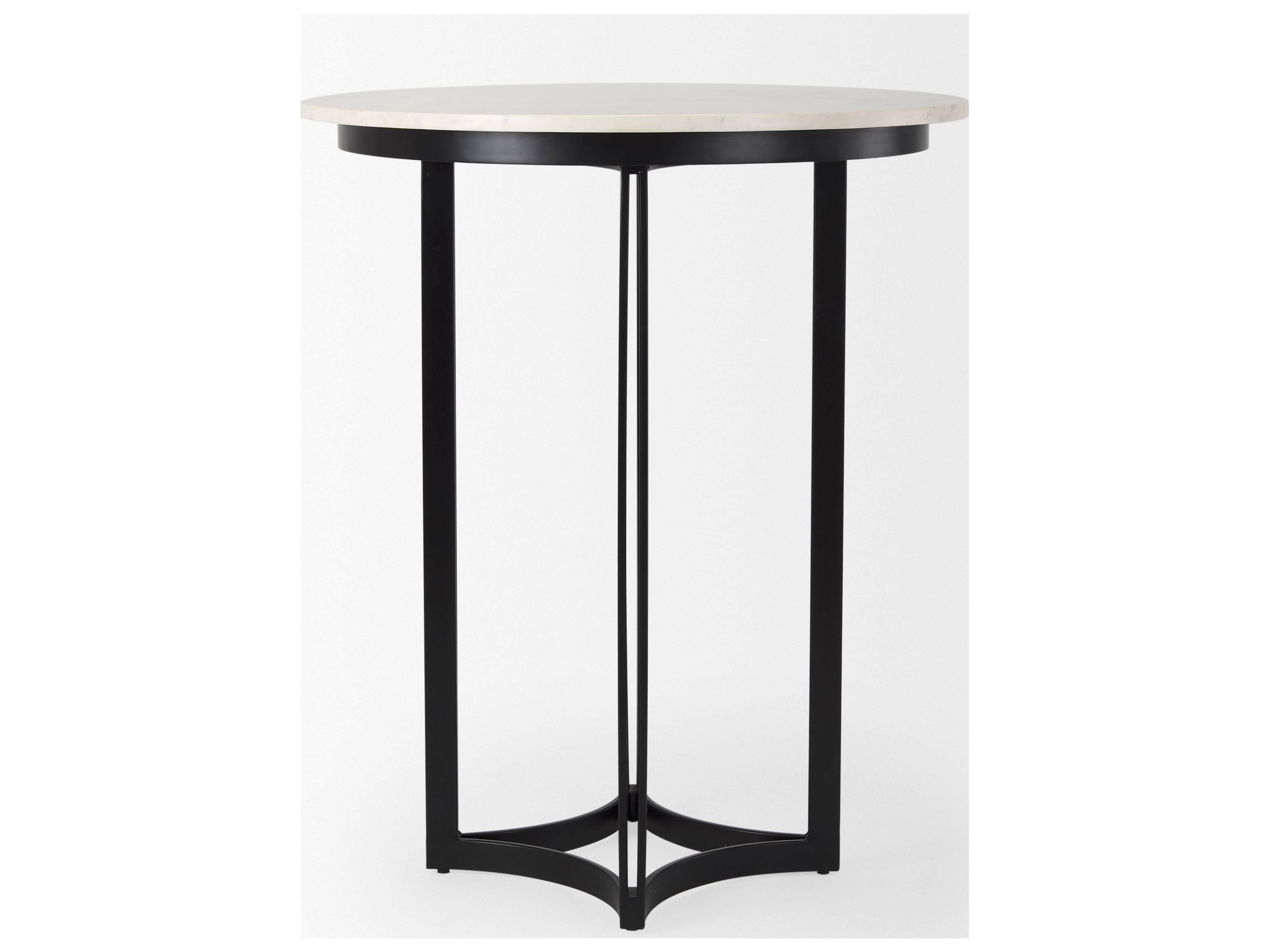 Mercana Tanner Marble & Matte Black Bistro Table