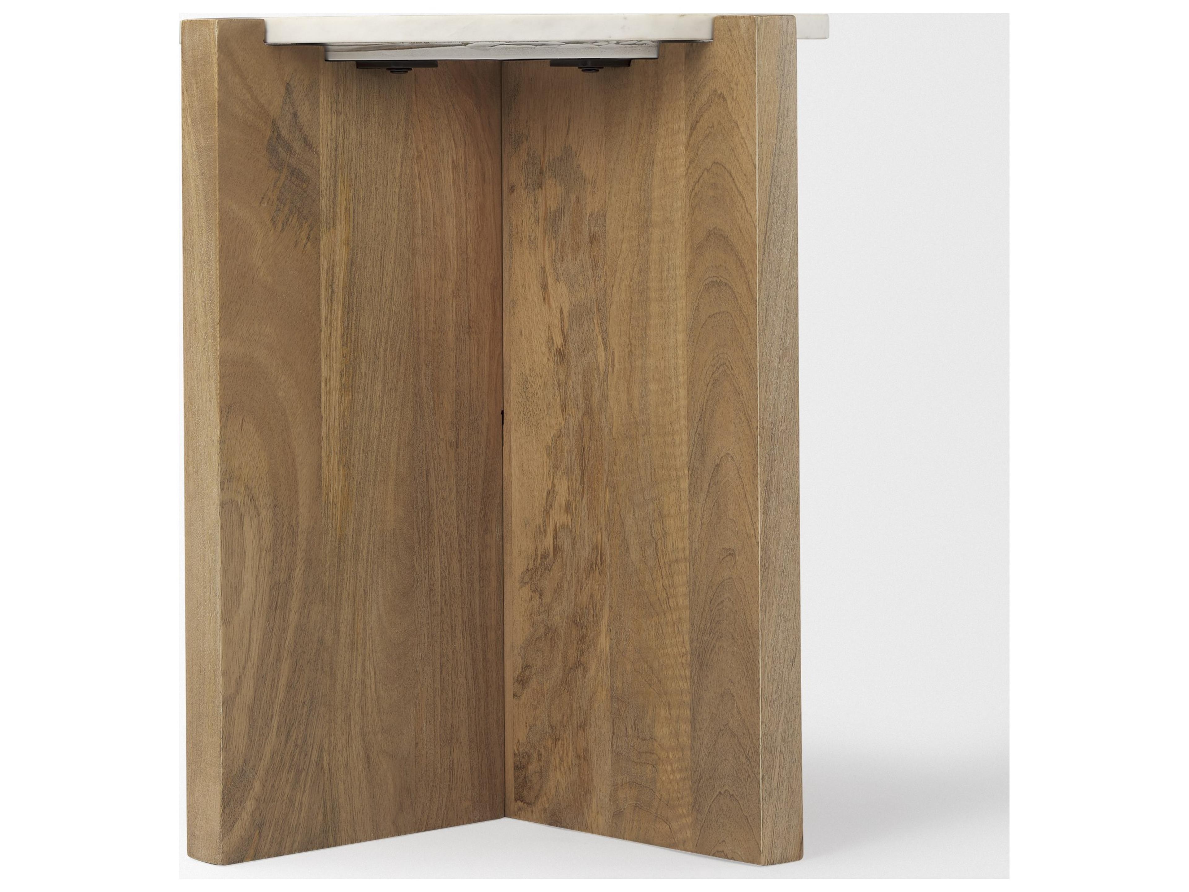 Mercana Bianca Wood and Marble Accent Table