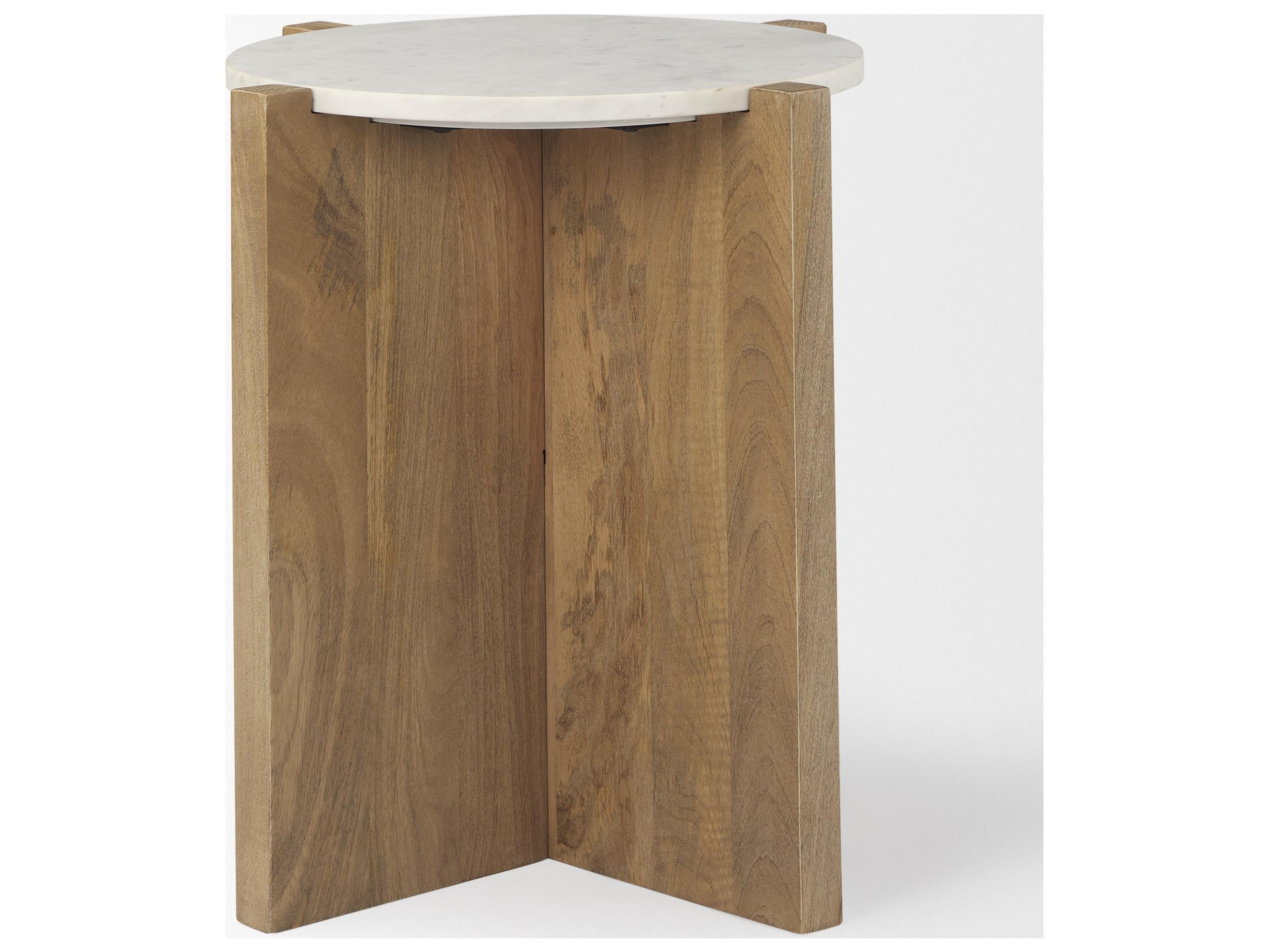 Mercana Bianca Wood and Marble Accent Table