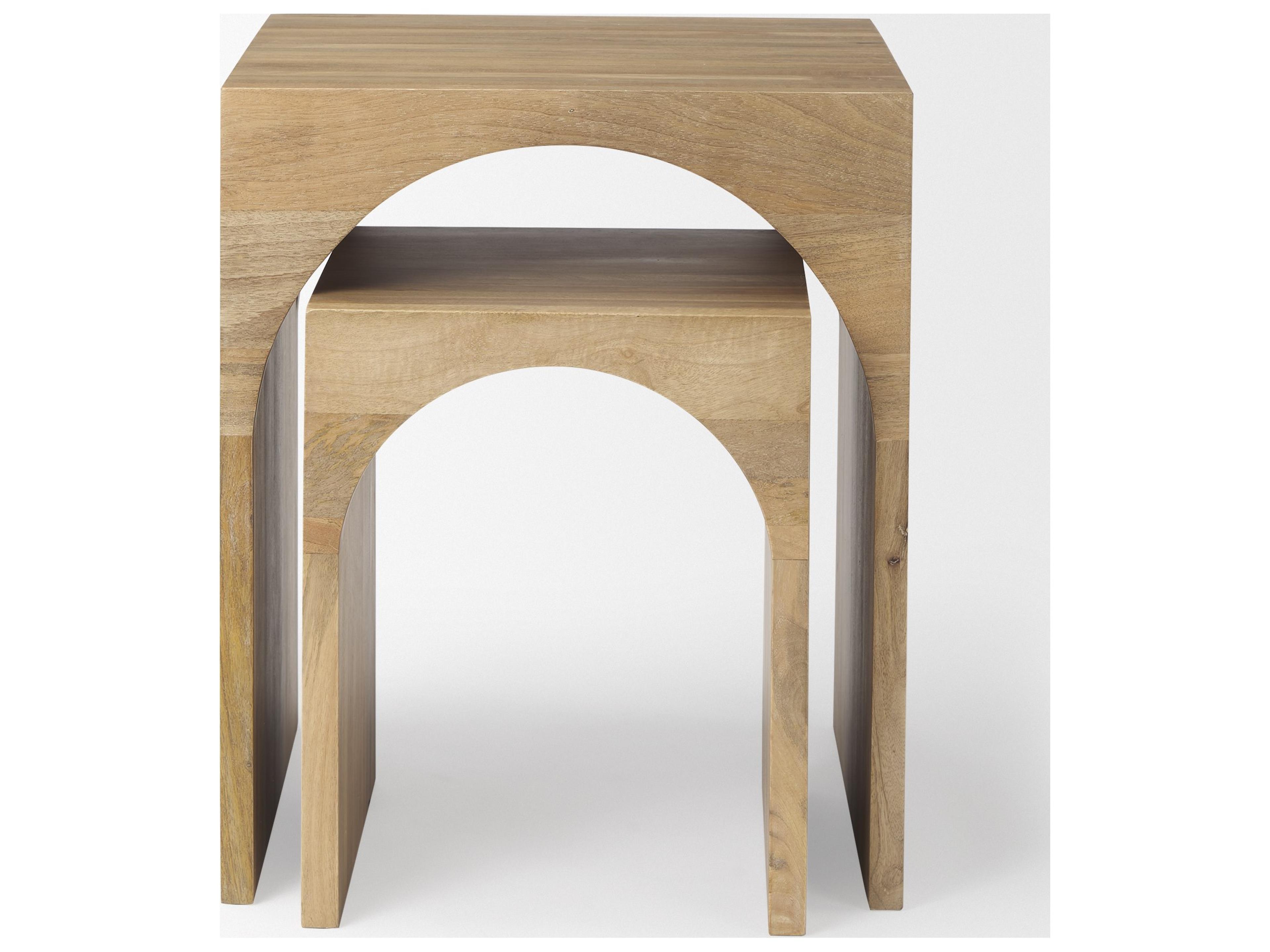 Mercana Chloe 20.0L x 20.0W x 24.0H Set of 2 Cottage Wood Nesting Accent Tables