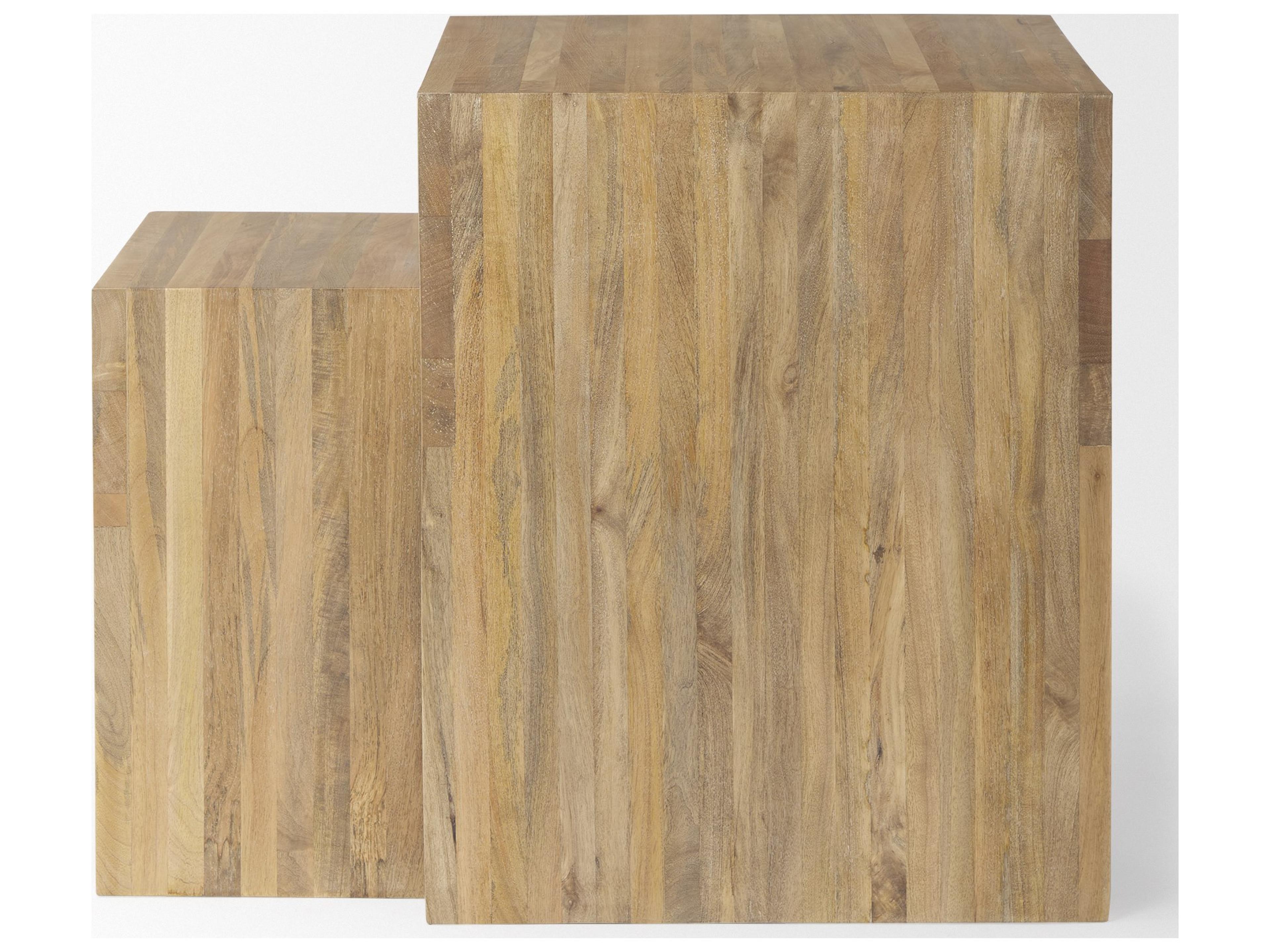 Mercana Chloe 20.0L x 20.0W x 24.0H Set of 2 Cottage Wood Nesting Accent Tables