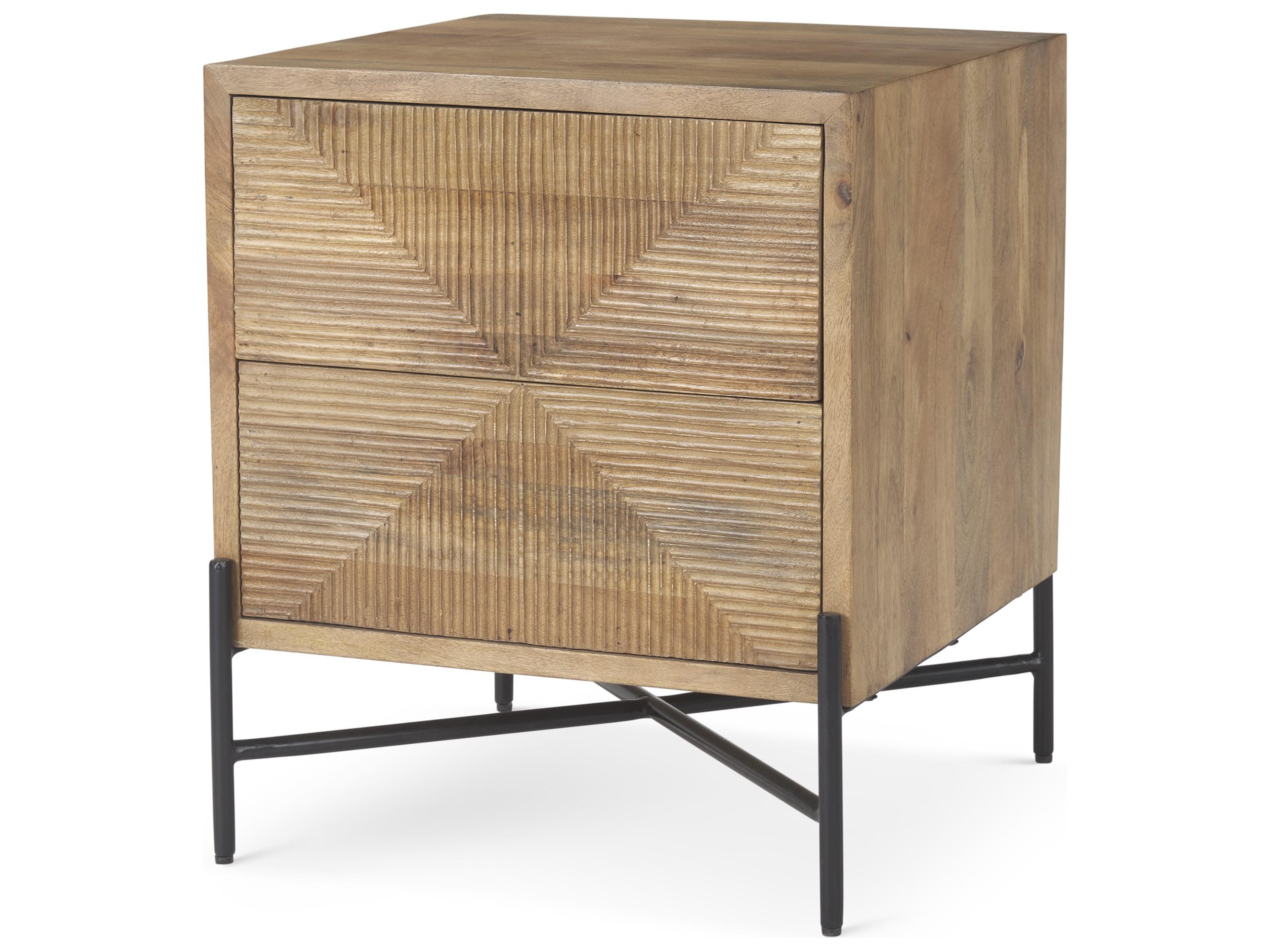 Cairo 22.0L x 22.0W x 26.0H Wood 2 Drawer Accent table