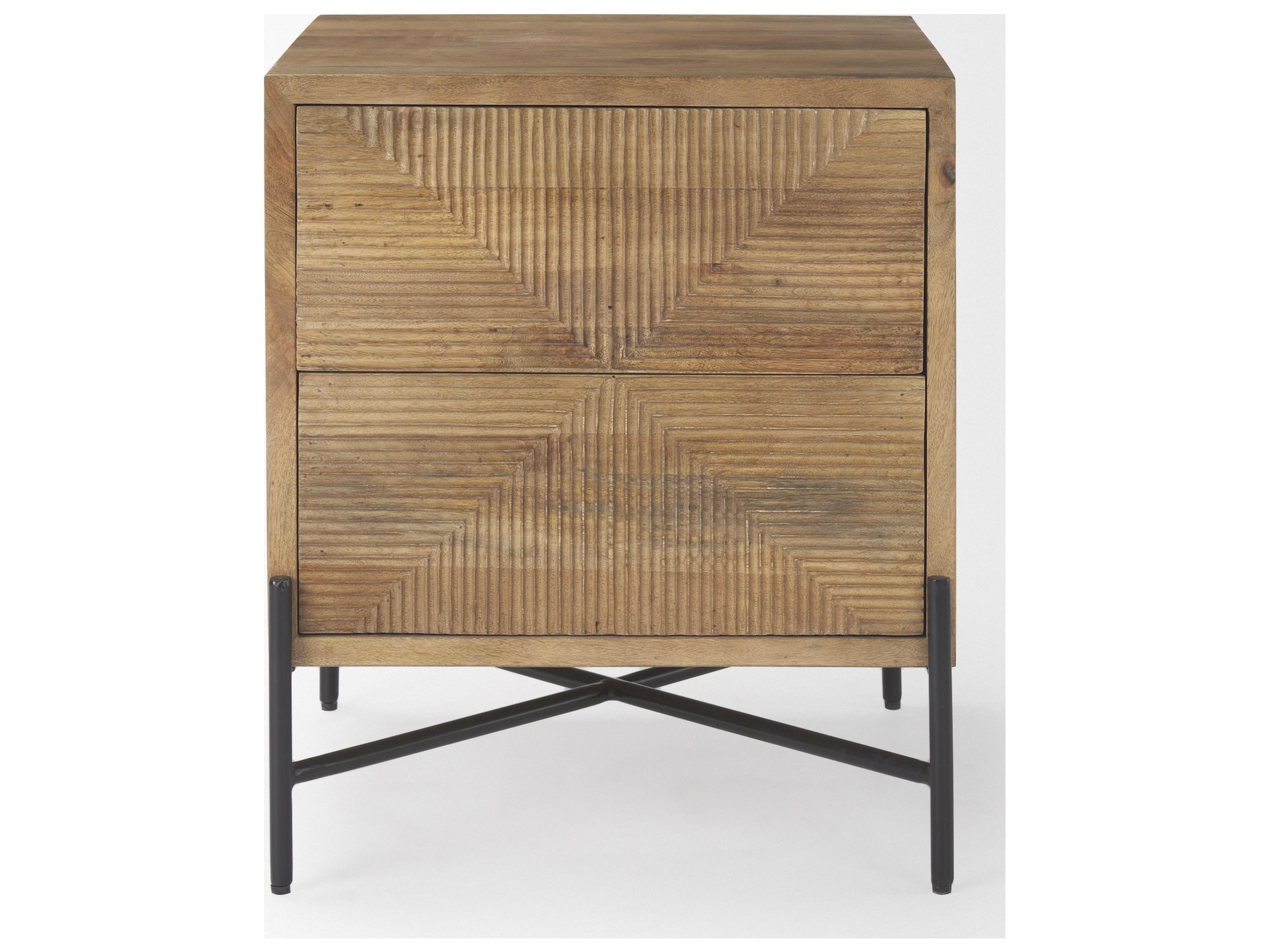 Mercana Cairo 22.0L x 22.0W x 26.0H Wood 2 Drawer Accent table