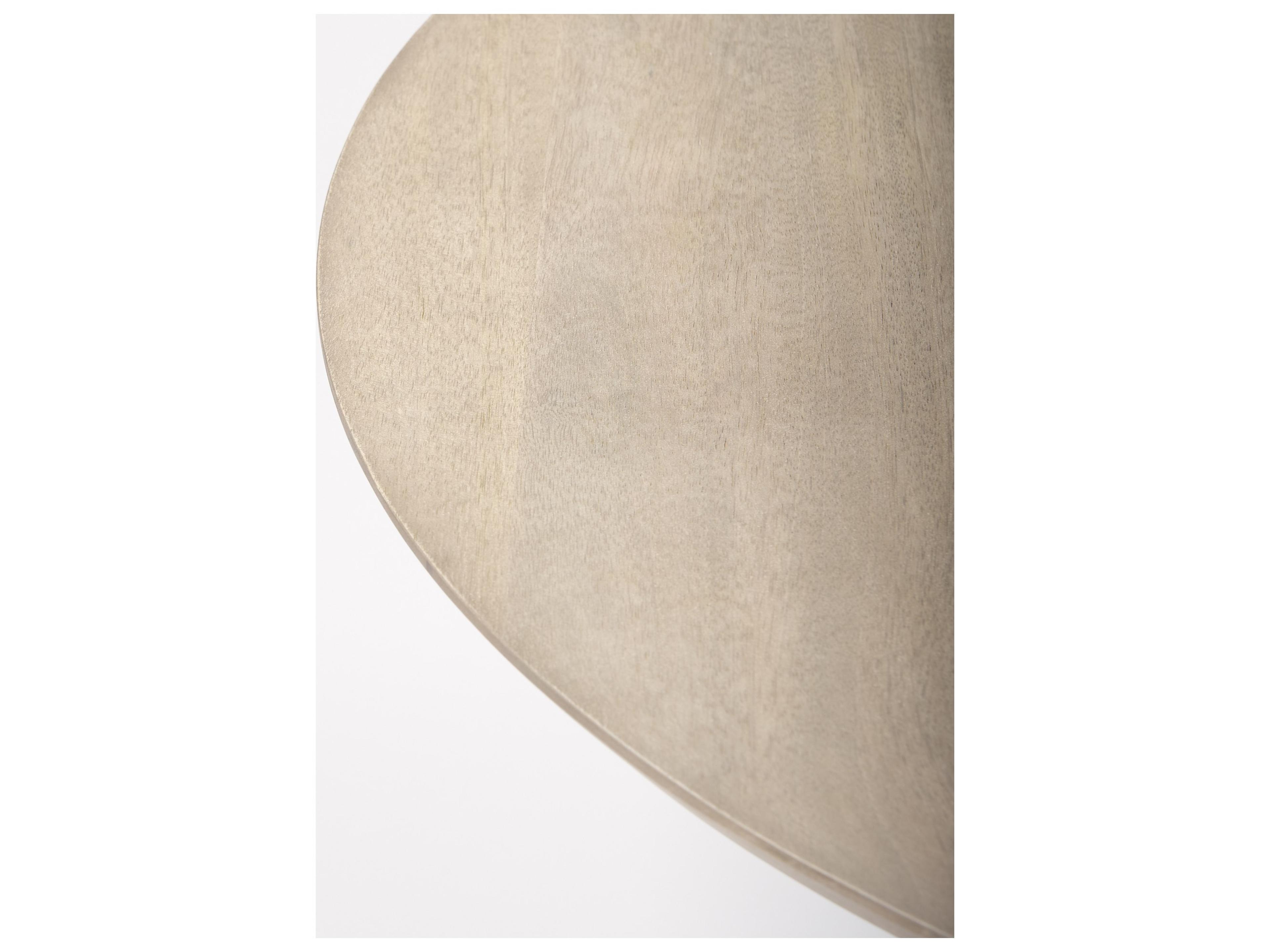 Mercana Maxwell 32" Round Light Wood Tabletop & Base w/ Gold Metal Accent Pedestal Bistro Table