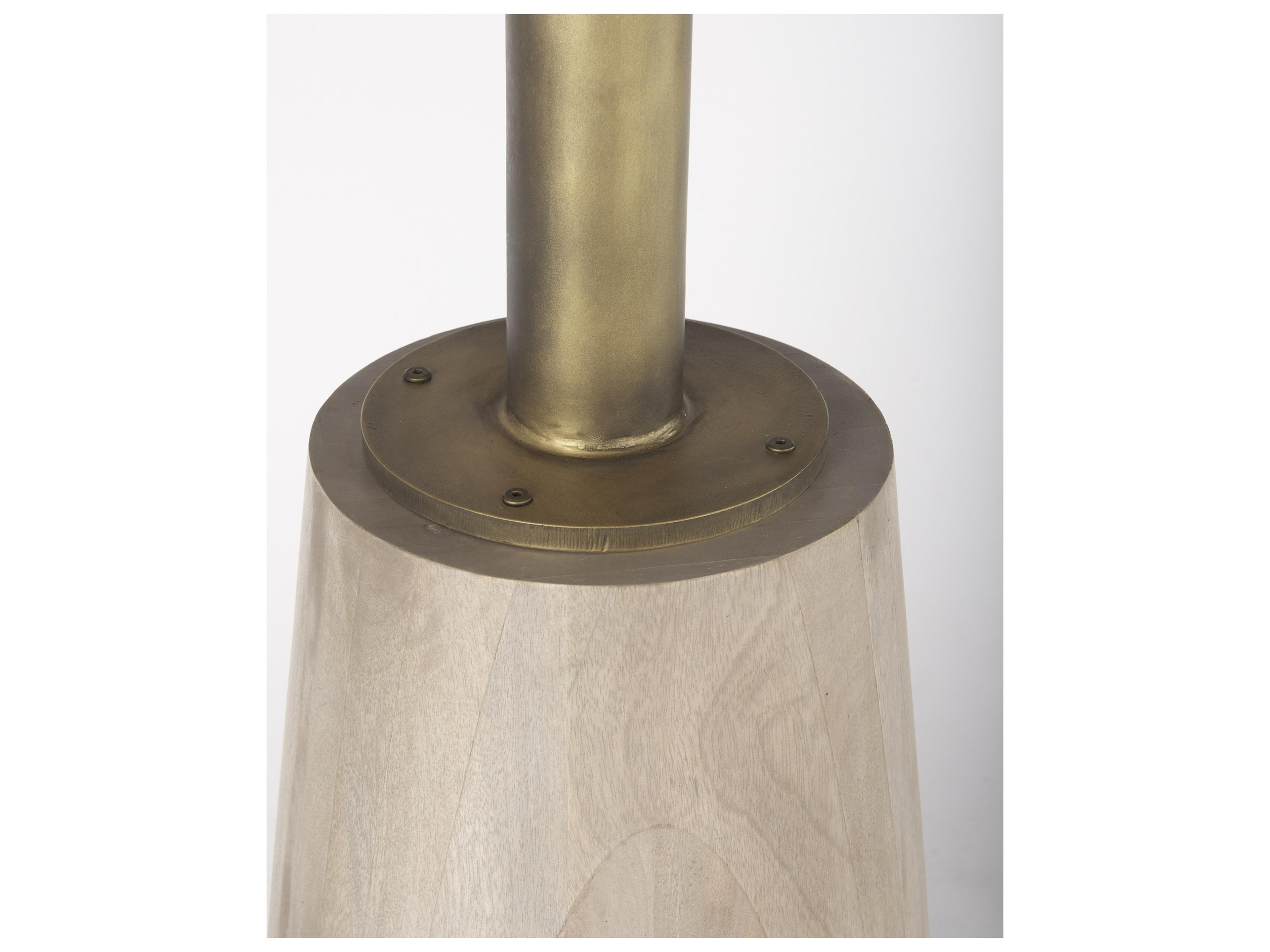 Mercana Maxwell 32" Round Light Wood Tabletop & Base w/ Gold Metal Accent Pedestal Bistro Table