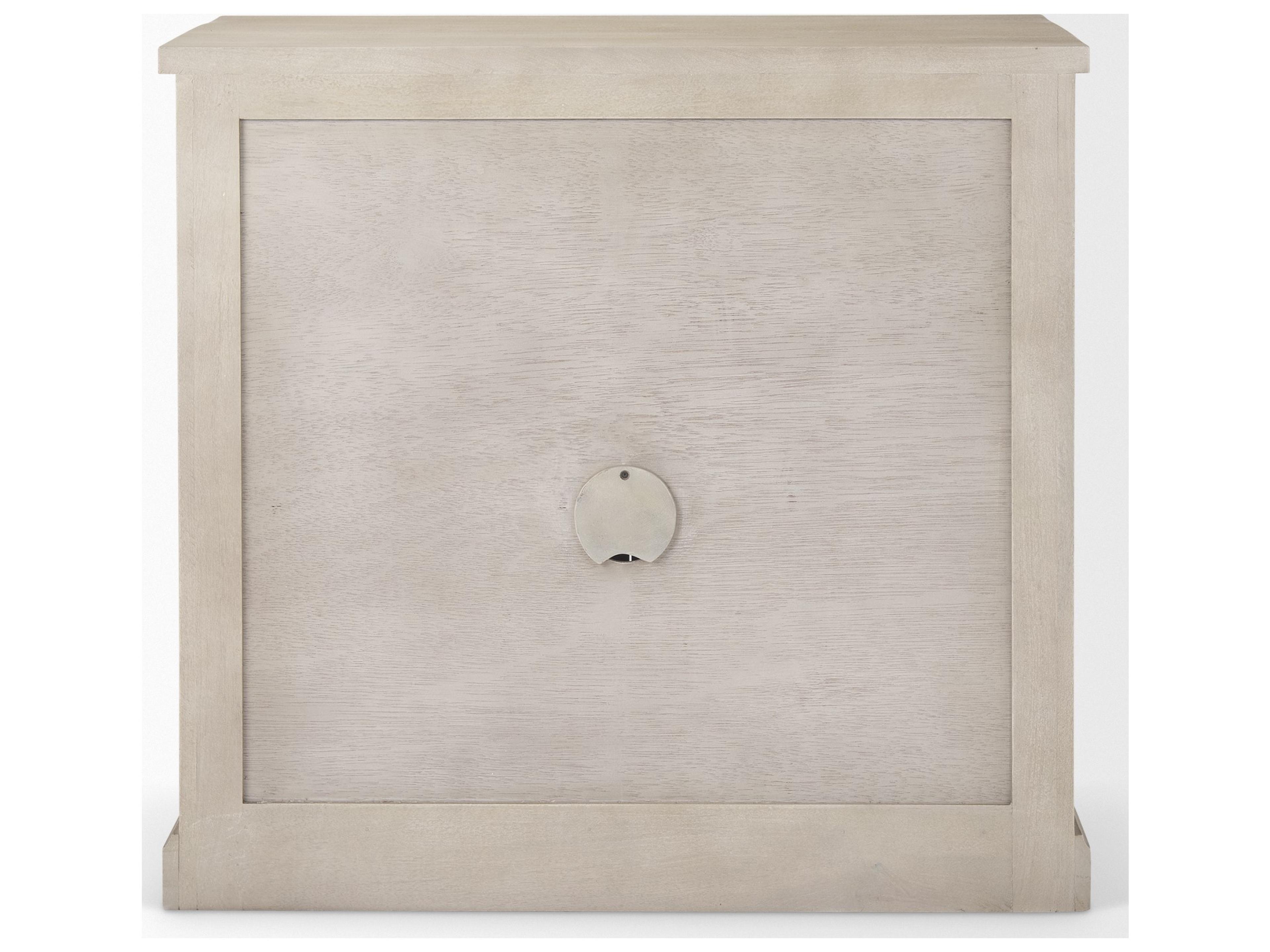 Mercana Braxton  33.5L x 18.5W x 31.5H Beige Wood W/Black Accents 2 Door Accent Cabinet