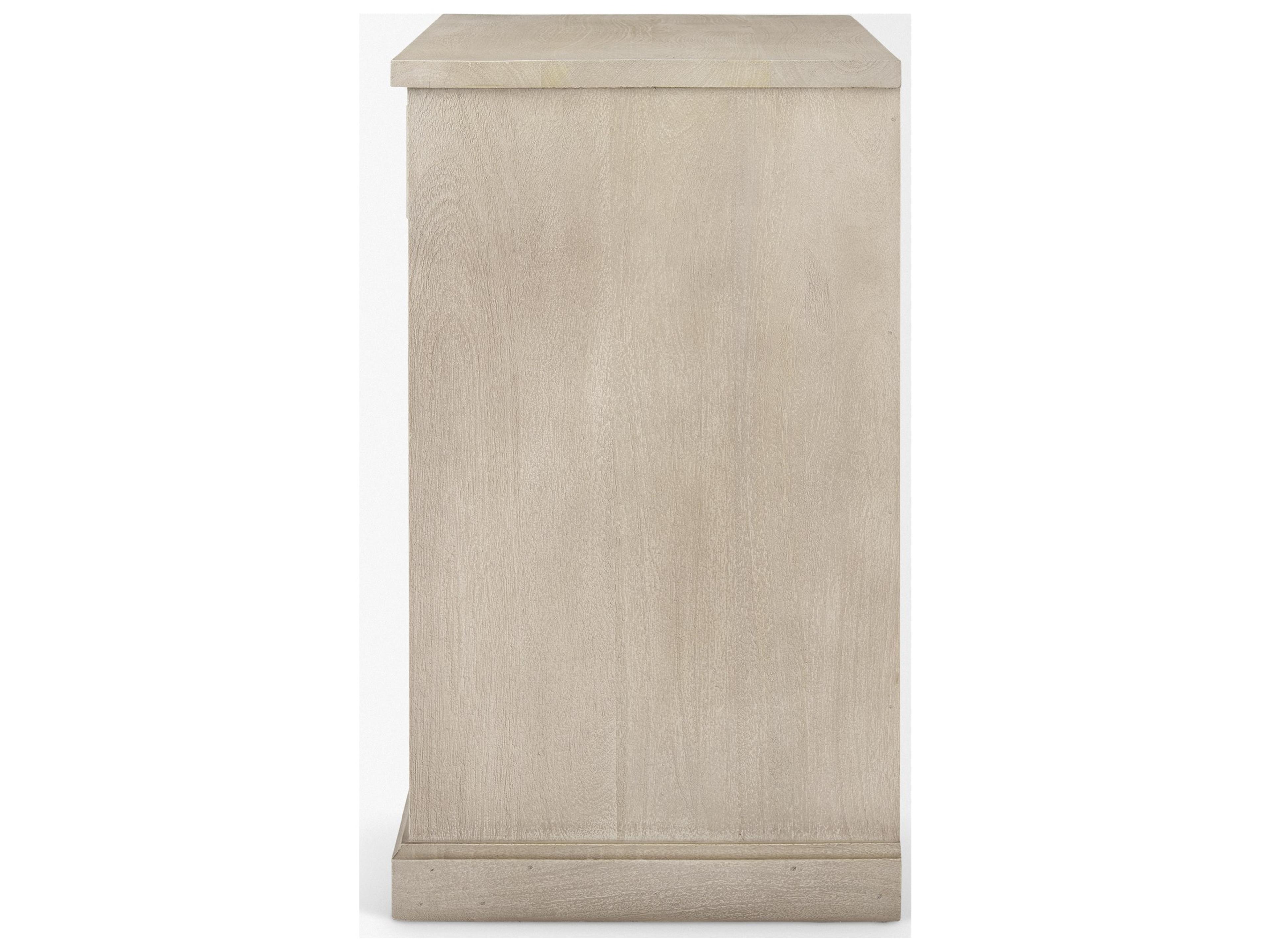 Mercana Braxton  33.5L x 18.5W x 31.5H Beige Wood W/Black Accents 2 Door Accent Cabinet