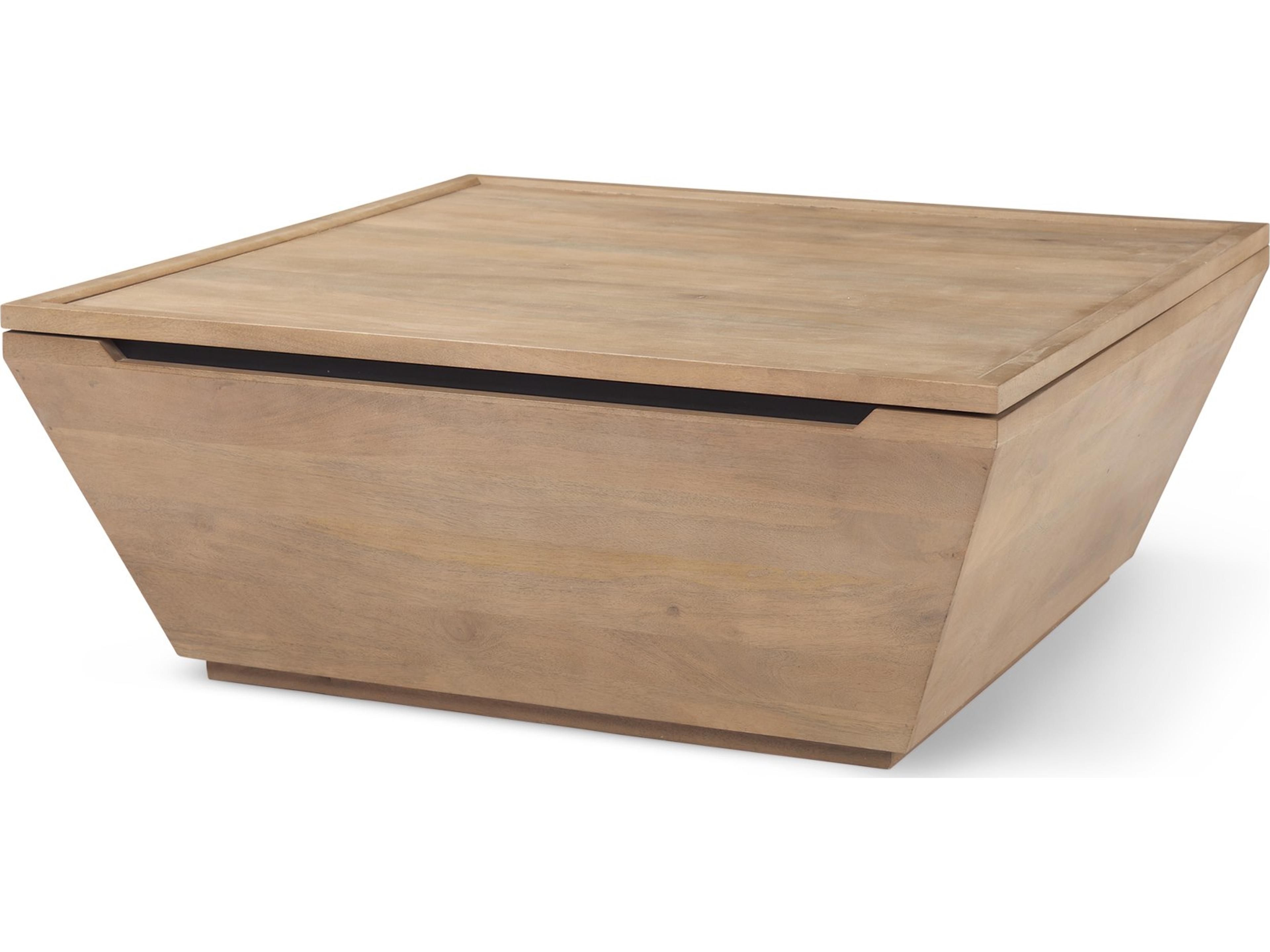 Mercana Wyatt 41.0L x 41.0W x 16.0H Brown Wood Angular Coffee Table