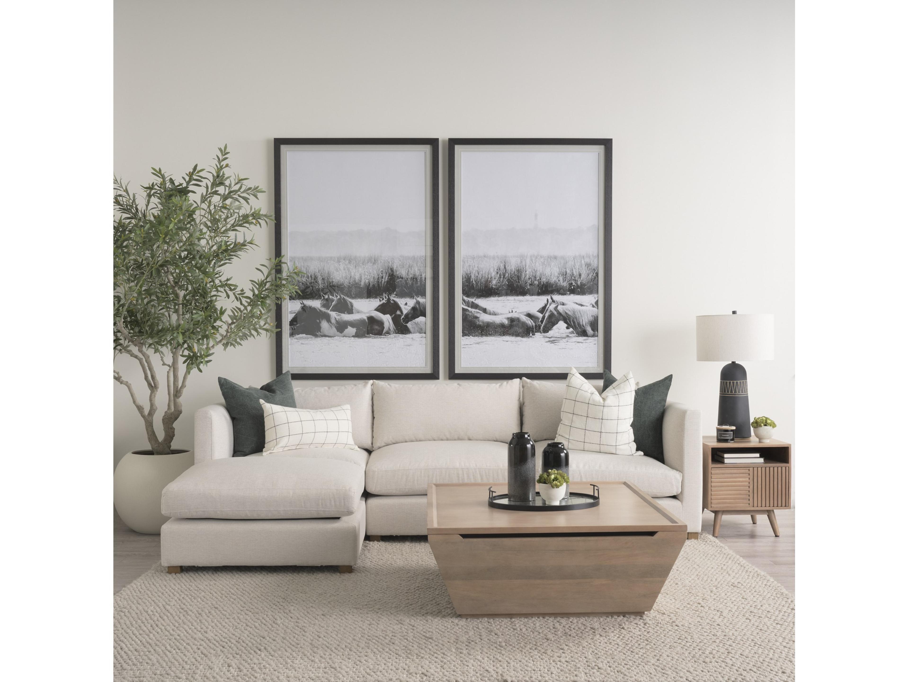 Mercana Wyatt 41.0L x 41.0W x 16.0H Brown Wood Angular Coffee Table