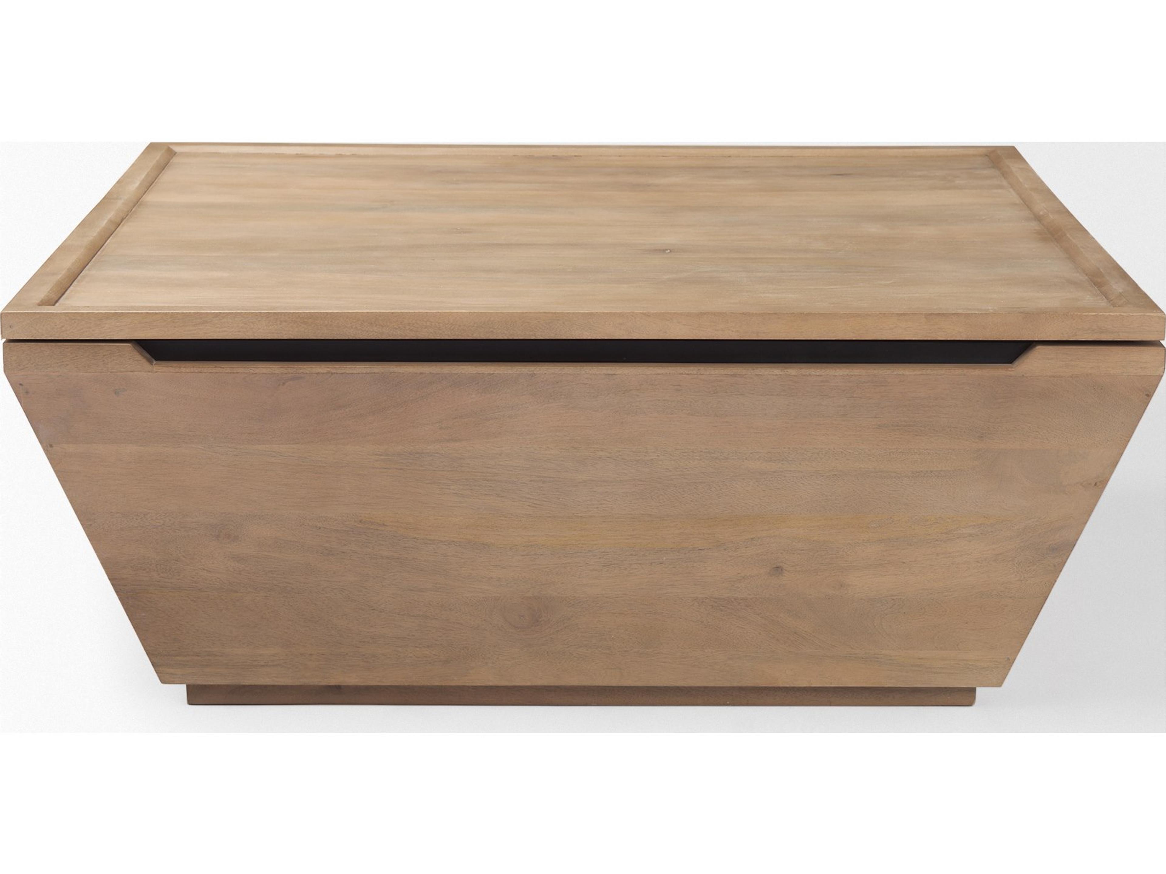 Mercana Wyatt 41.0L x 41.0W x 16.0H Brown Wood Angular Coffee Table