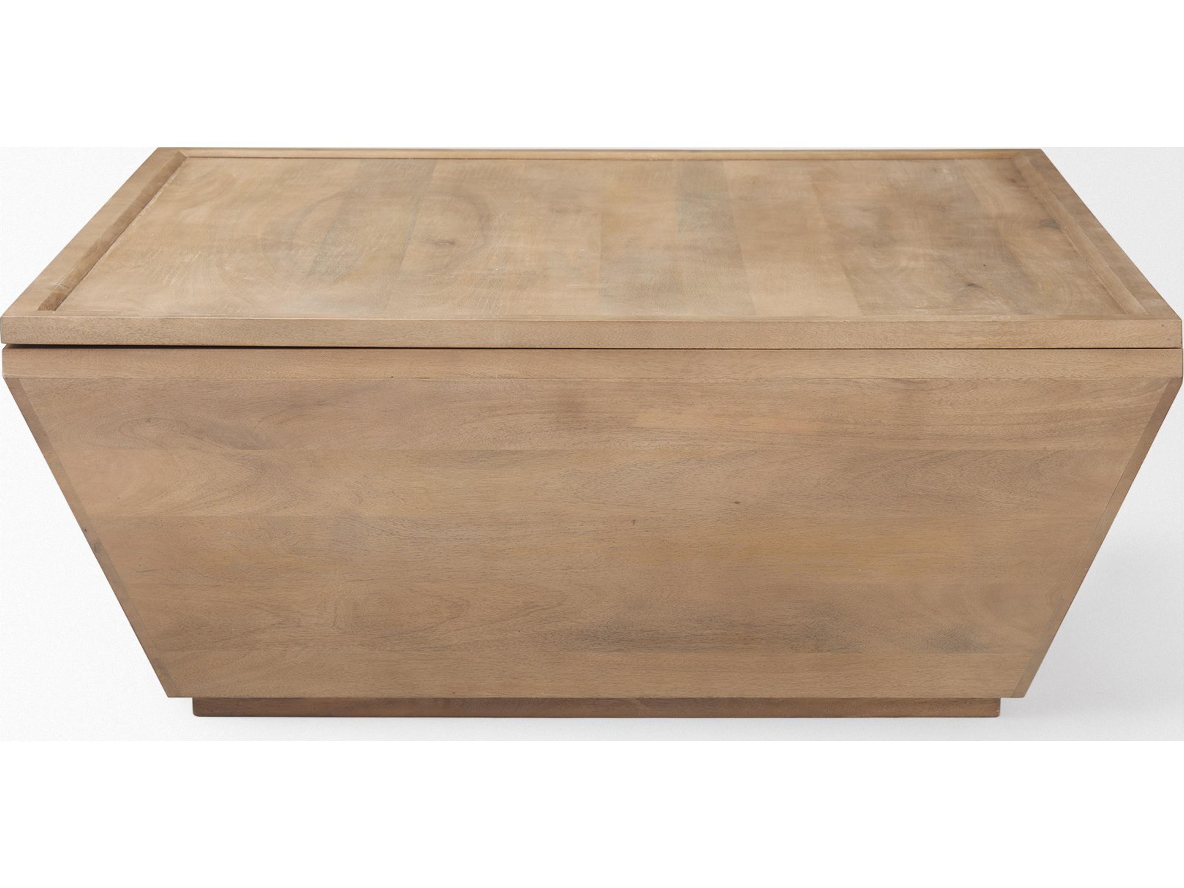 Mercana Wyatt 41.0L x 41.0W x 16.0H Brown Wood Angular Coffee Table