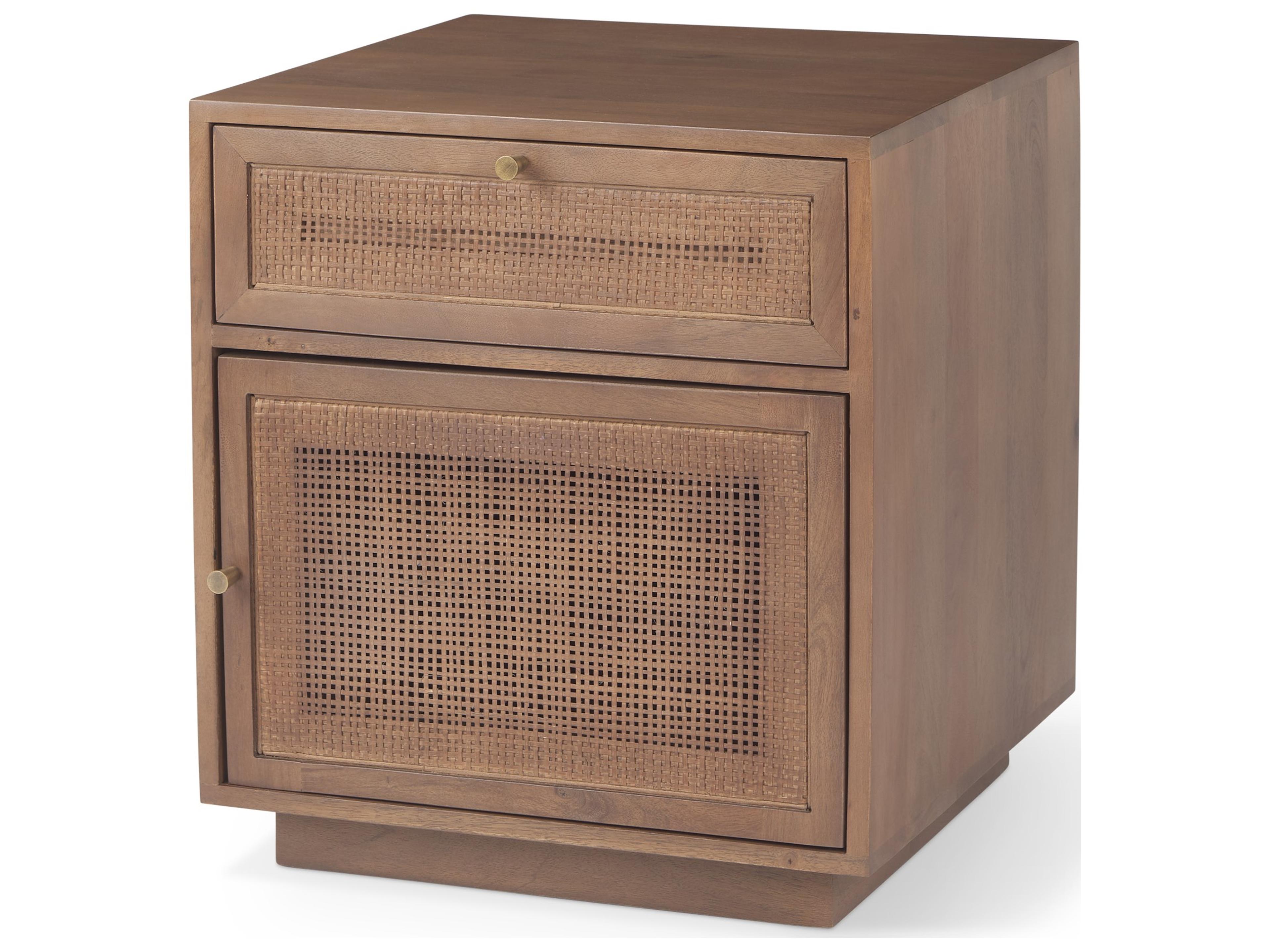 Grier Medium Brown Wood w/ Cane End Table