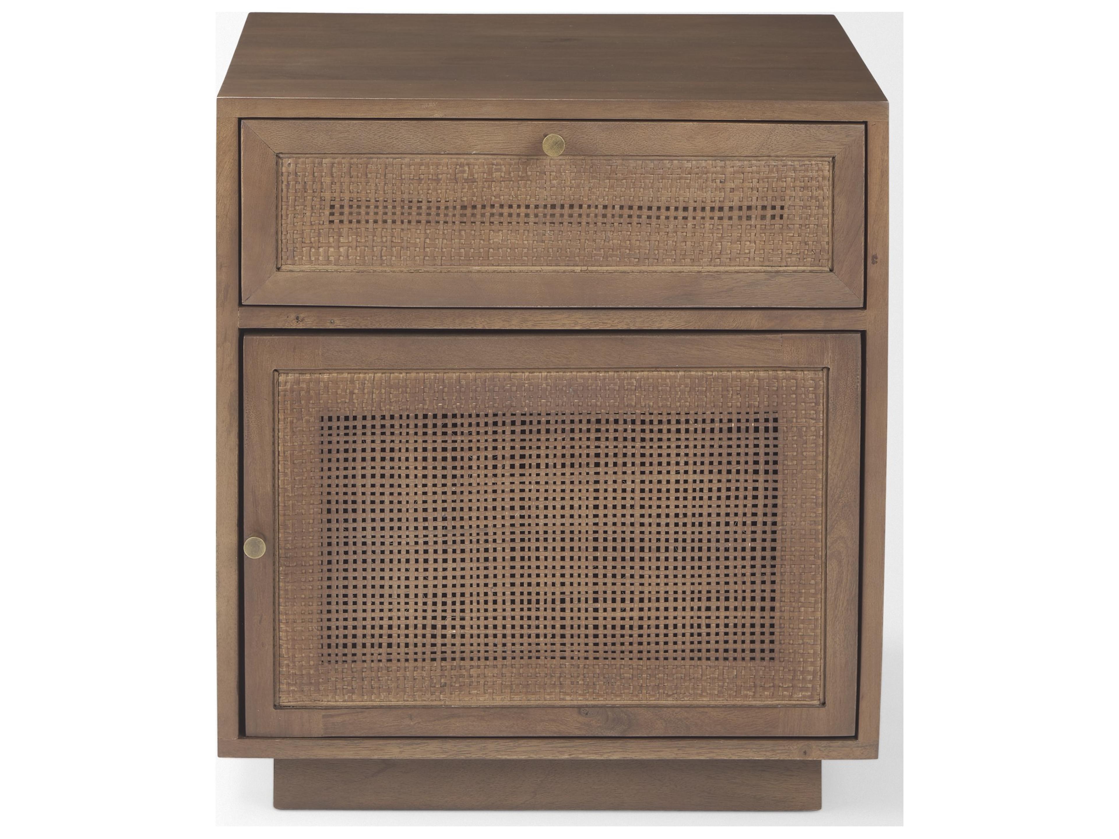 Mercana Grier Medium Brown Wood w/ Cane End Table