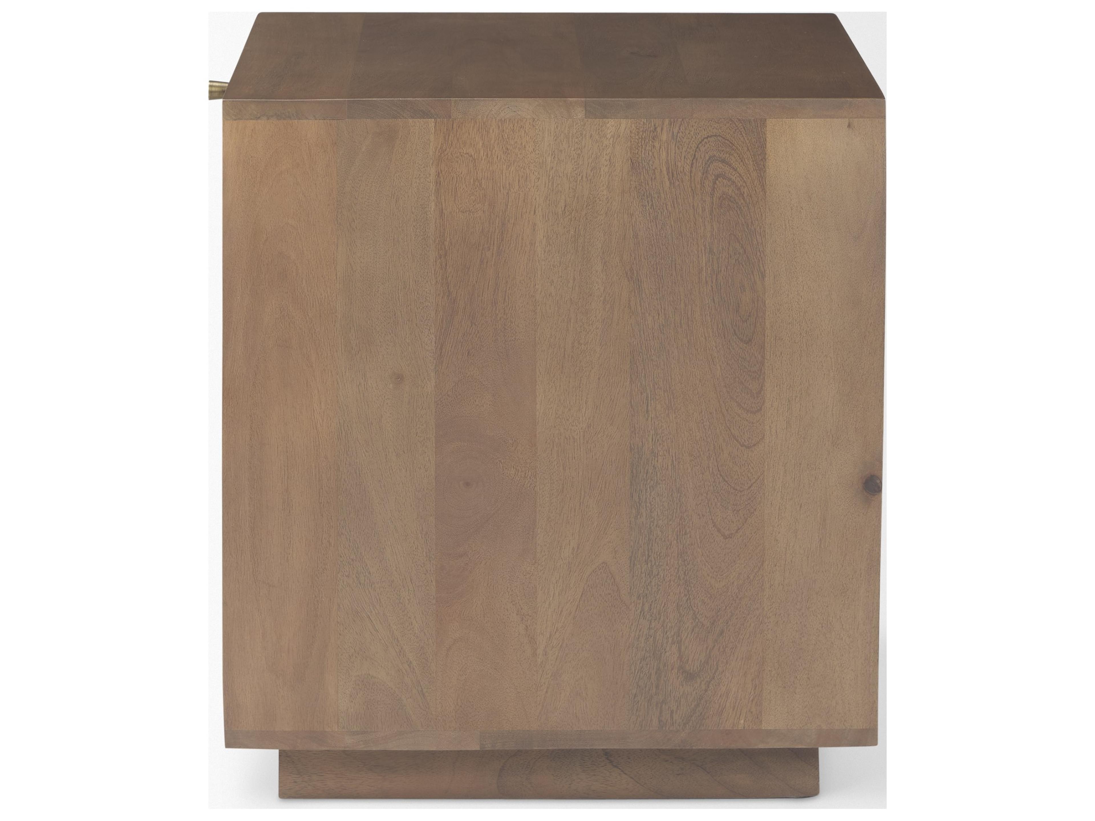 Mercana Grier Medium Brown Wood w/ Cane End Table