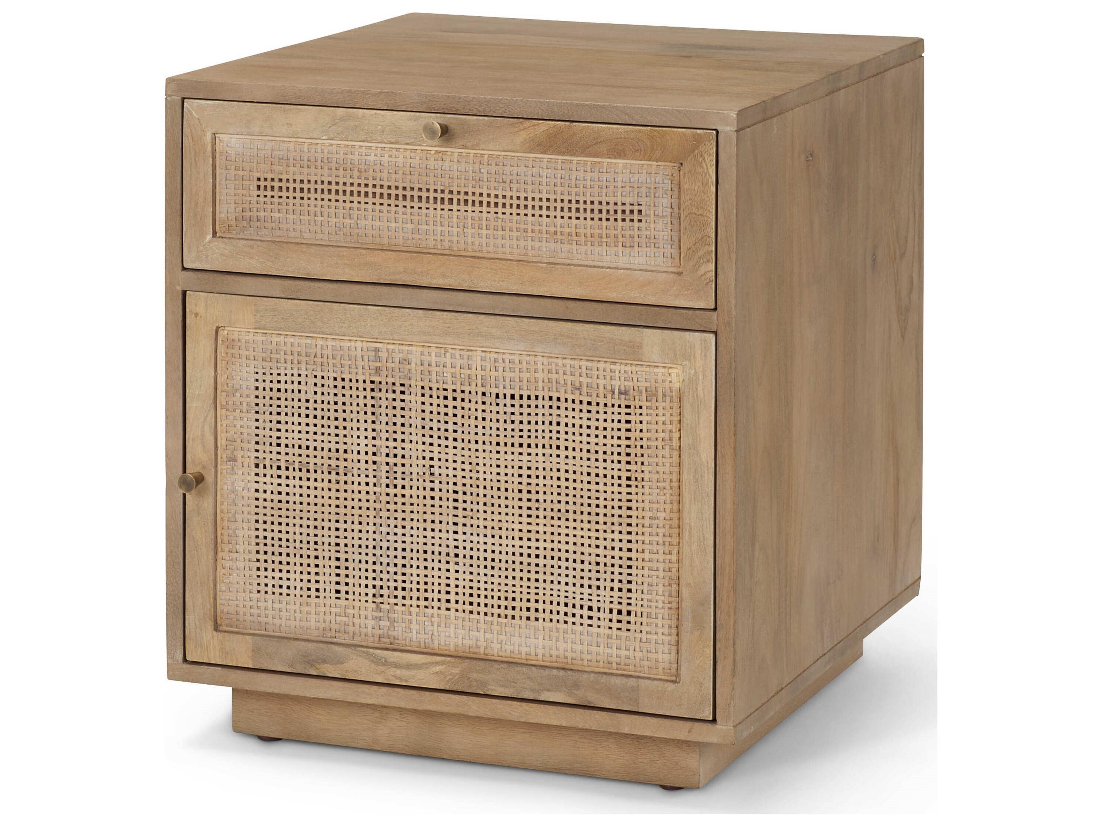 Grier Light Brown Wood w/ Cane End Table