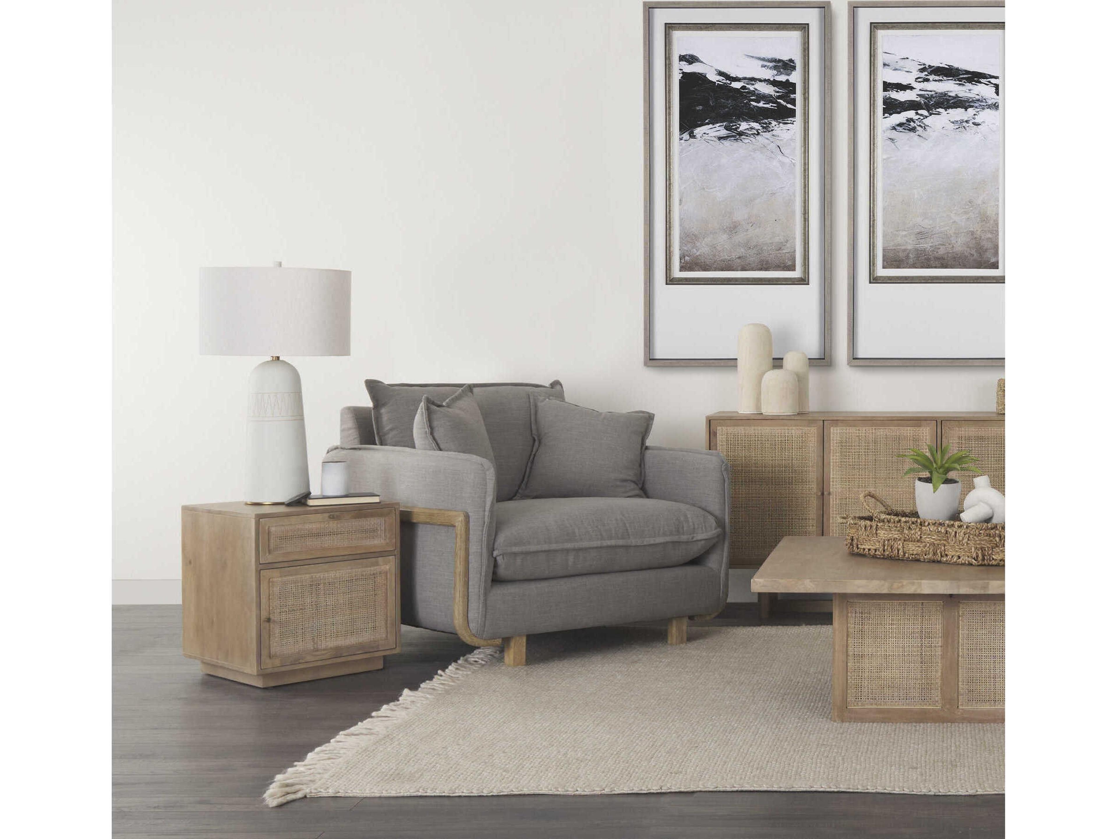 Mercana Grier Light Brown Wood w/ Cane End Table