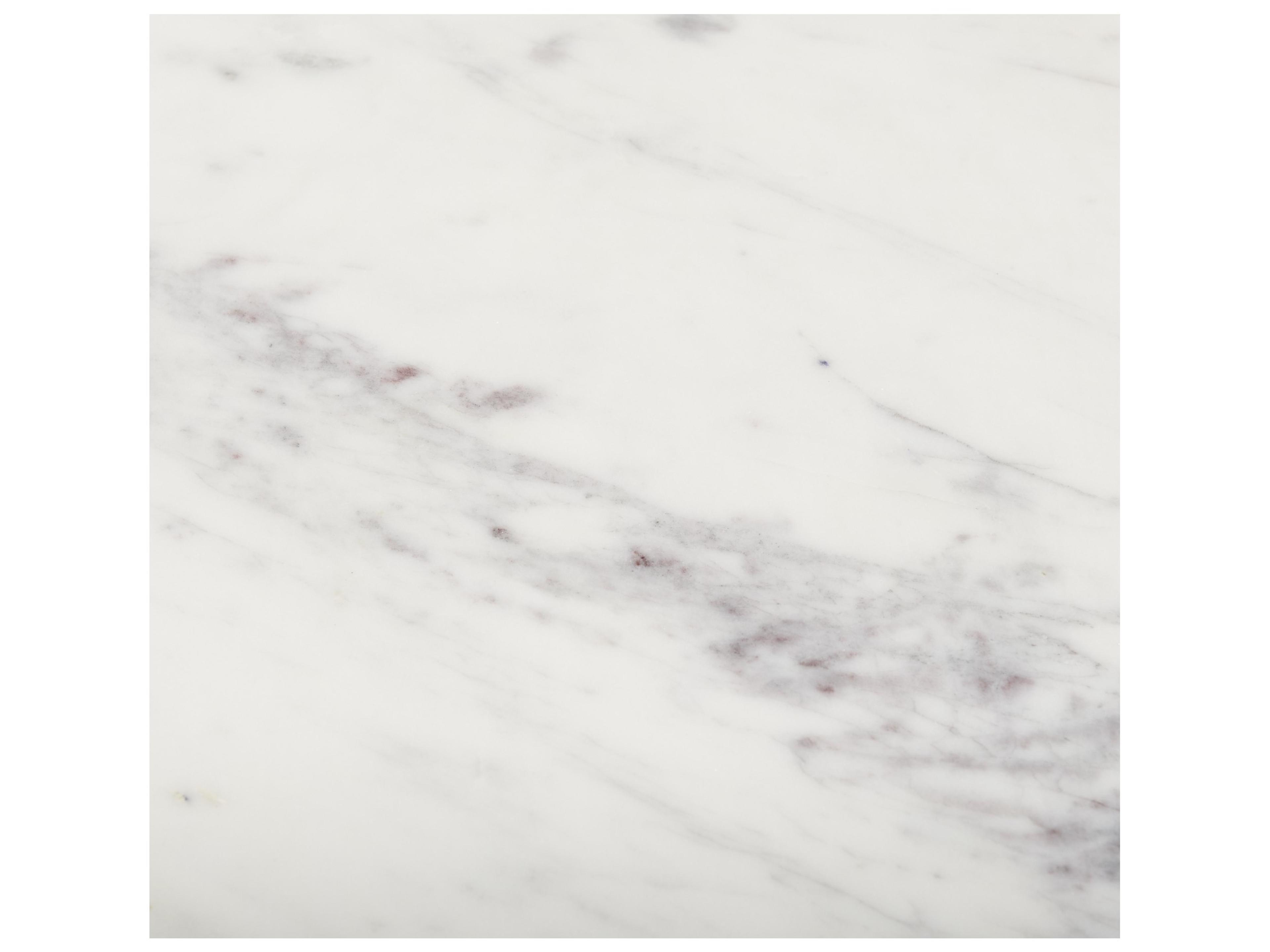 Mercana Amika White Marble Top Black Metal Base Console Table