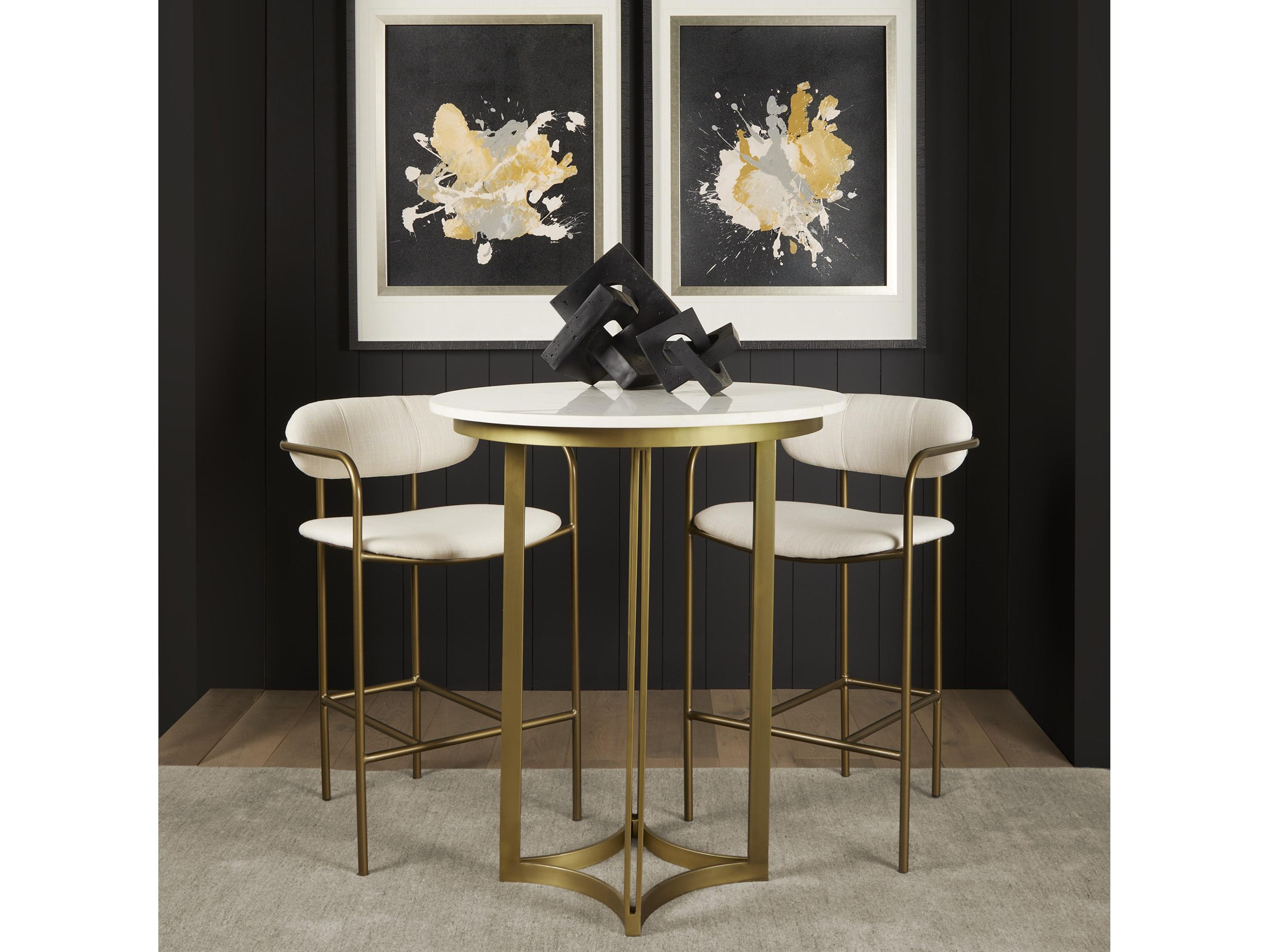 Mercana Tanner Marble & Gold Metal Bistro Table
