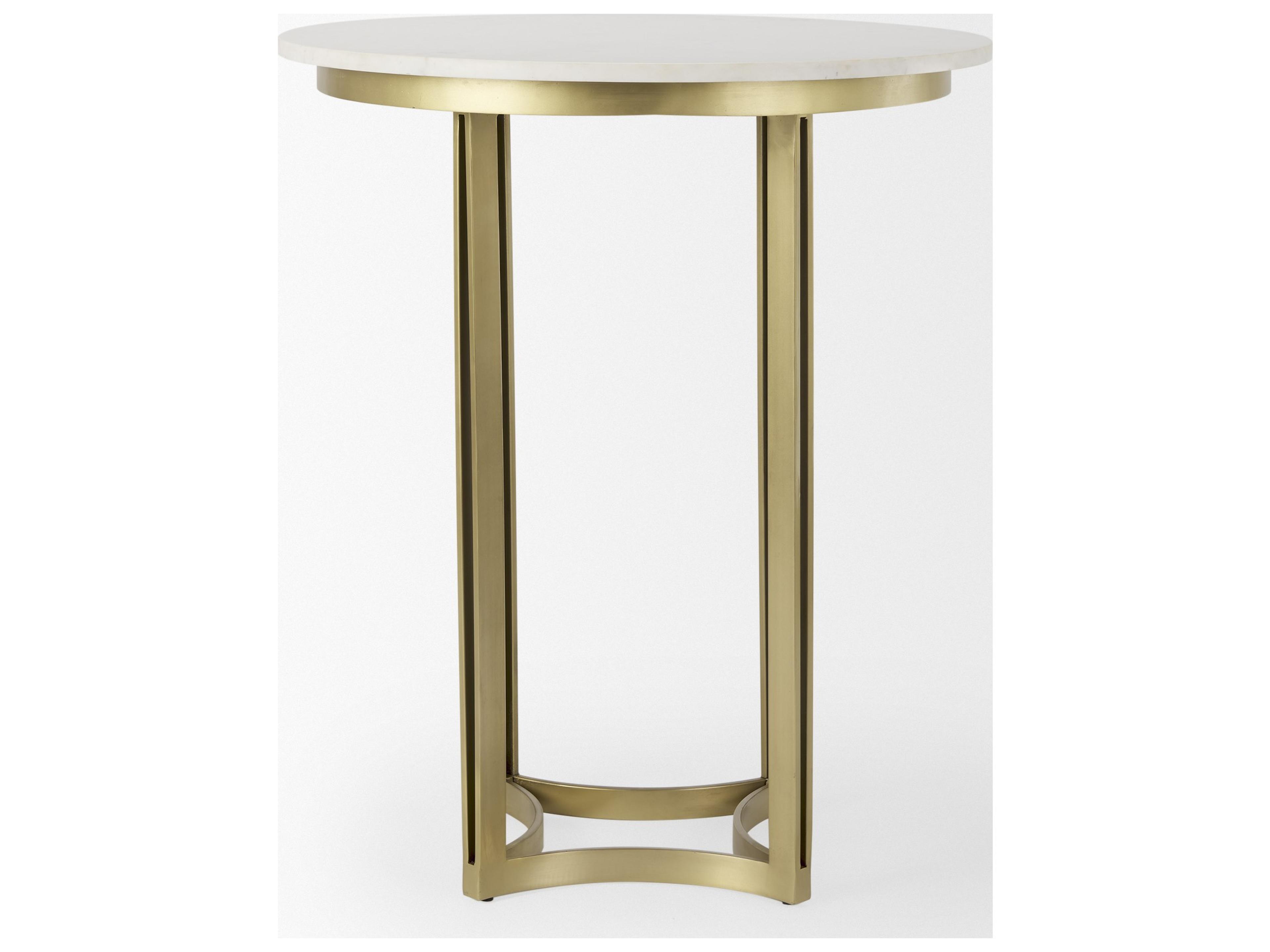 Mercana Tanner Marble & Gold Metal Bistro Table