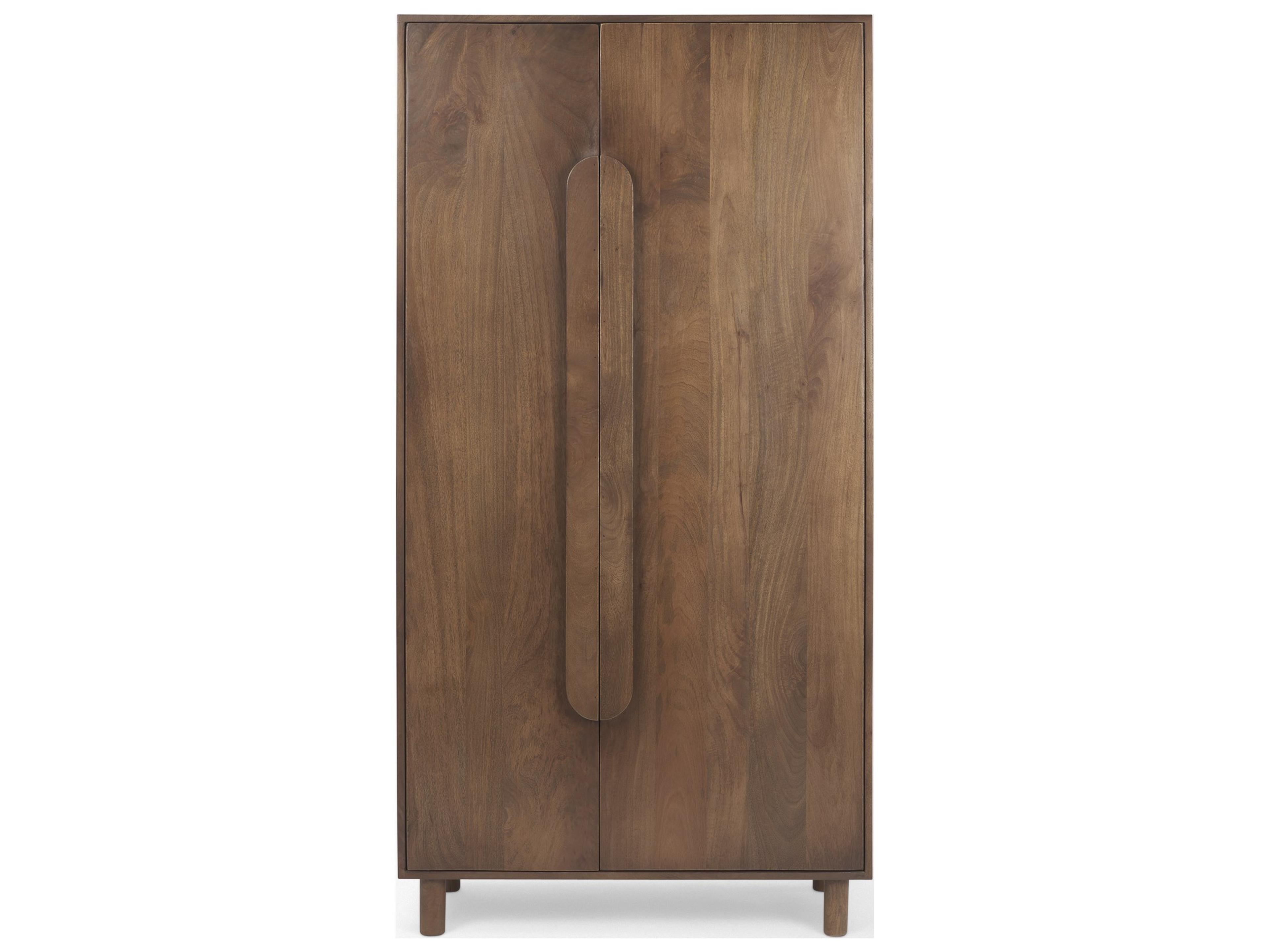 Mercana Astrid 36.0L x 17.0W x 70.0H Medium Brown Solid Wood Armoire