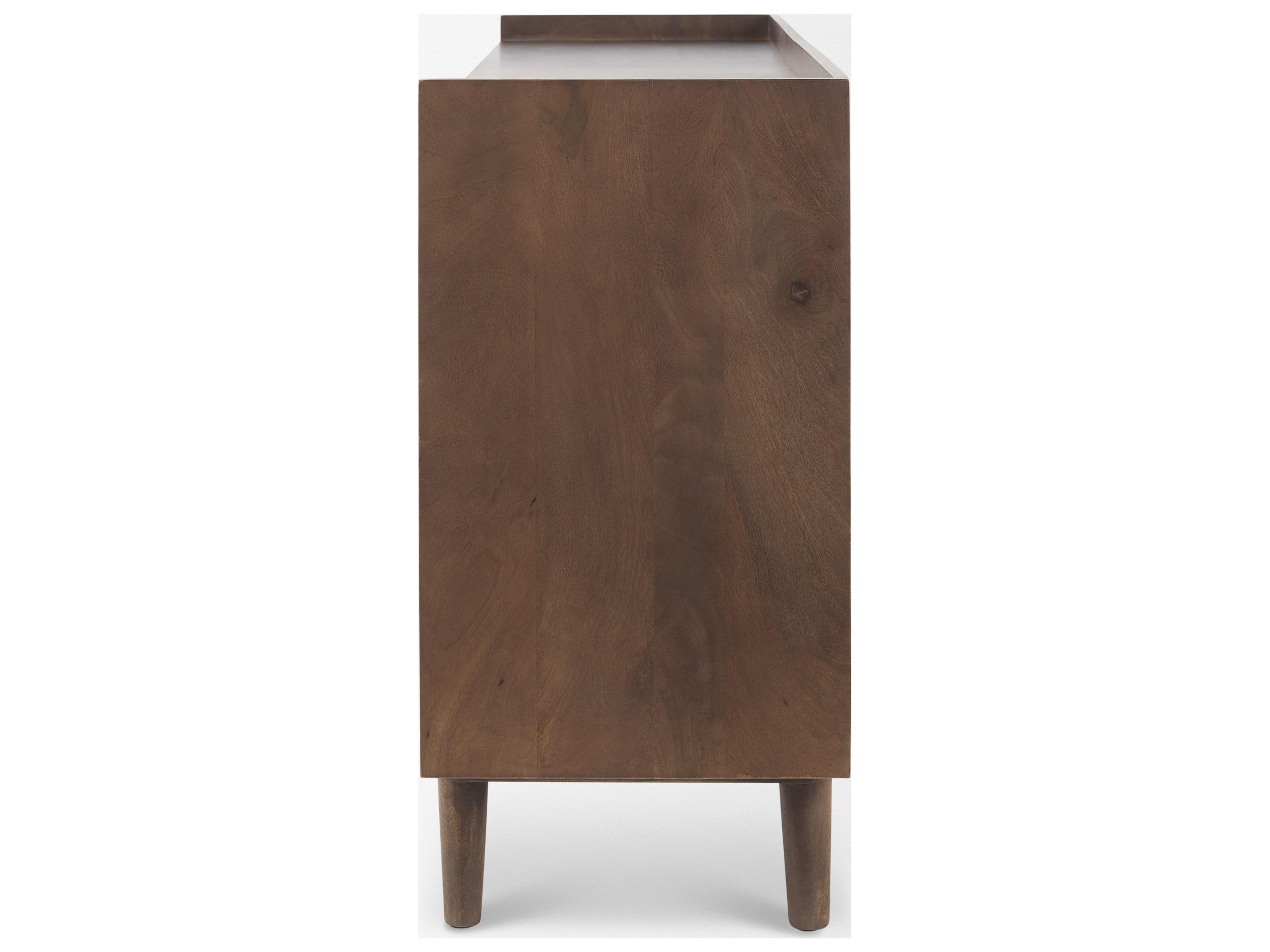Mercana Lillie Medium Brown Wood 4 Door Tray Top Sideboard
