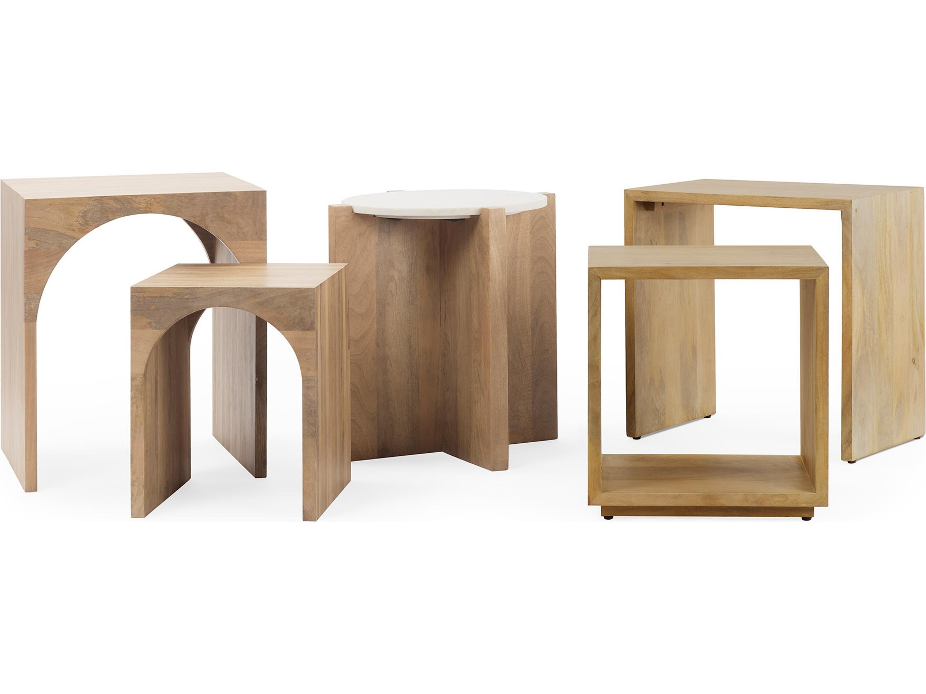 Mercana Alanna 22.0L x 15.0W x 22.0H Set of 2 Brown Wood Nesting Accent Tables