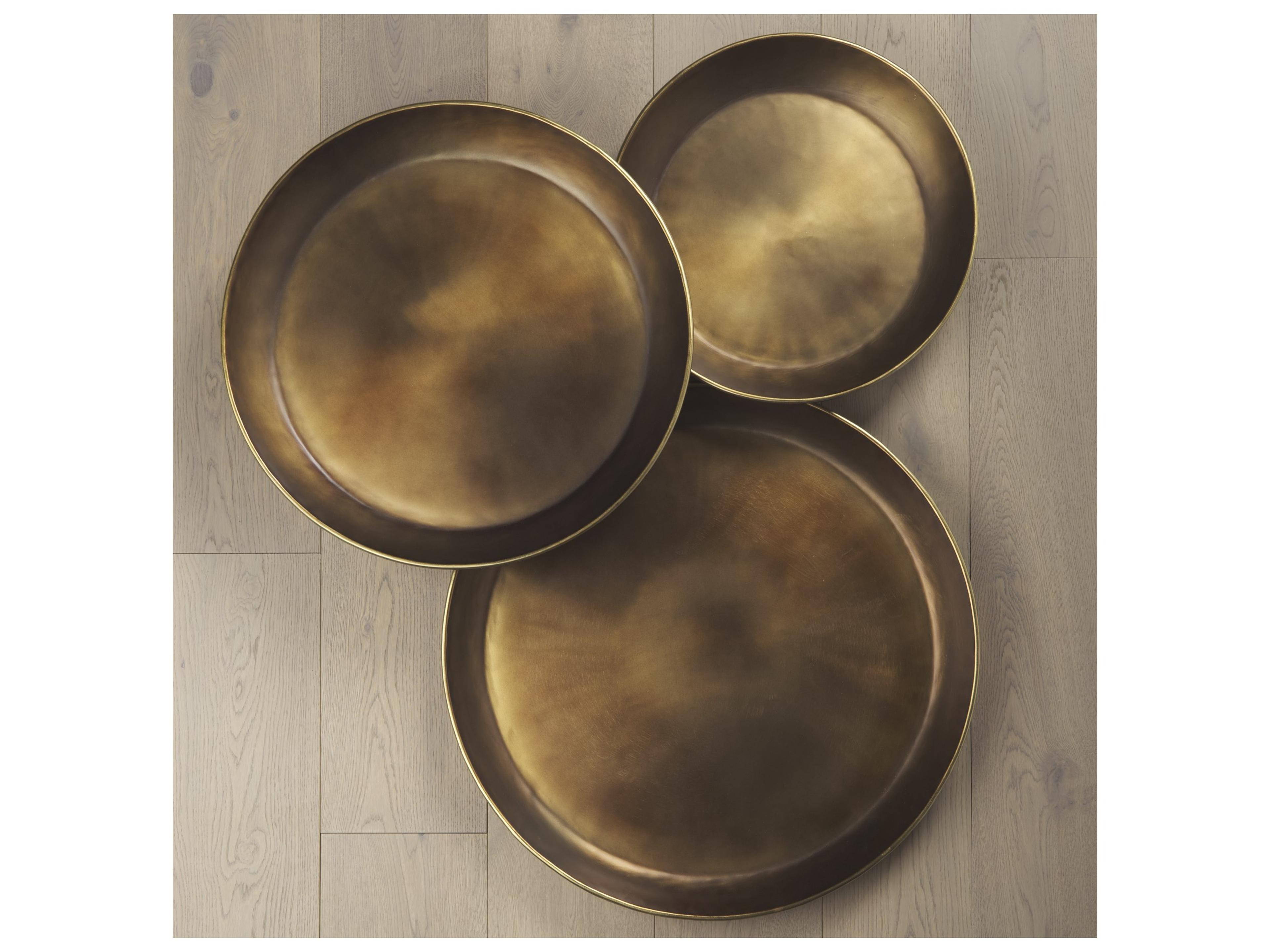 Mercana Eagan 24.0L x 24.0W x 2.0H Brass Aluminium Tray Large