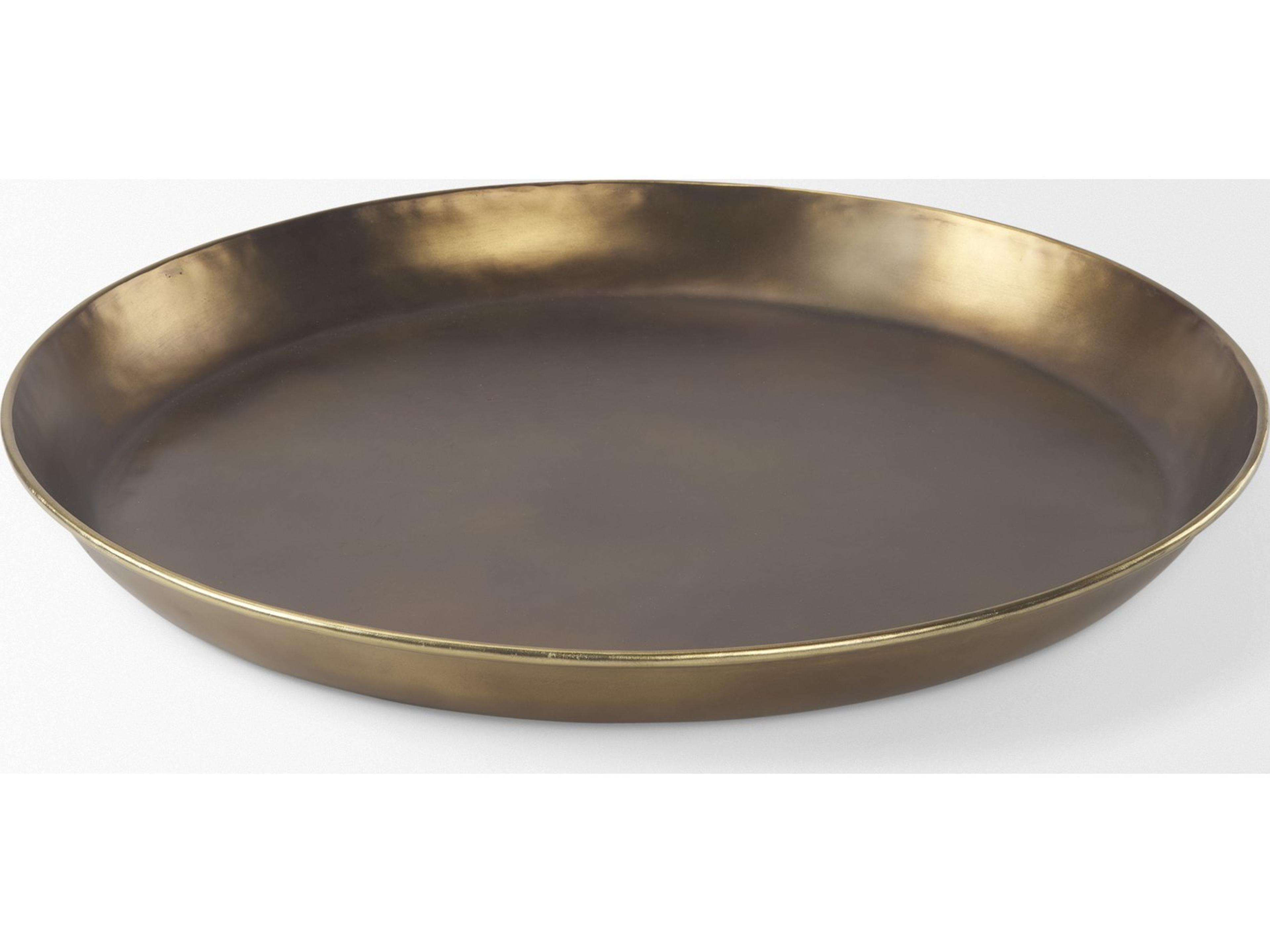 Mercana Eagan 24.0L x 24.0W x 2.0H Brass Aluminium Tray Large