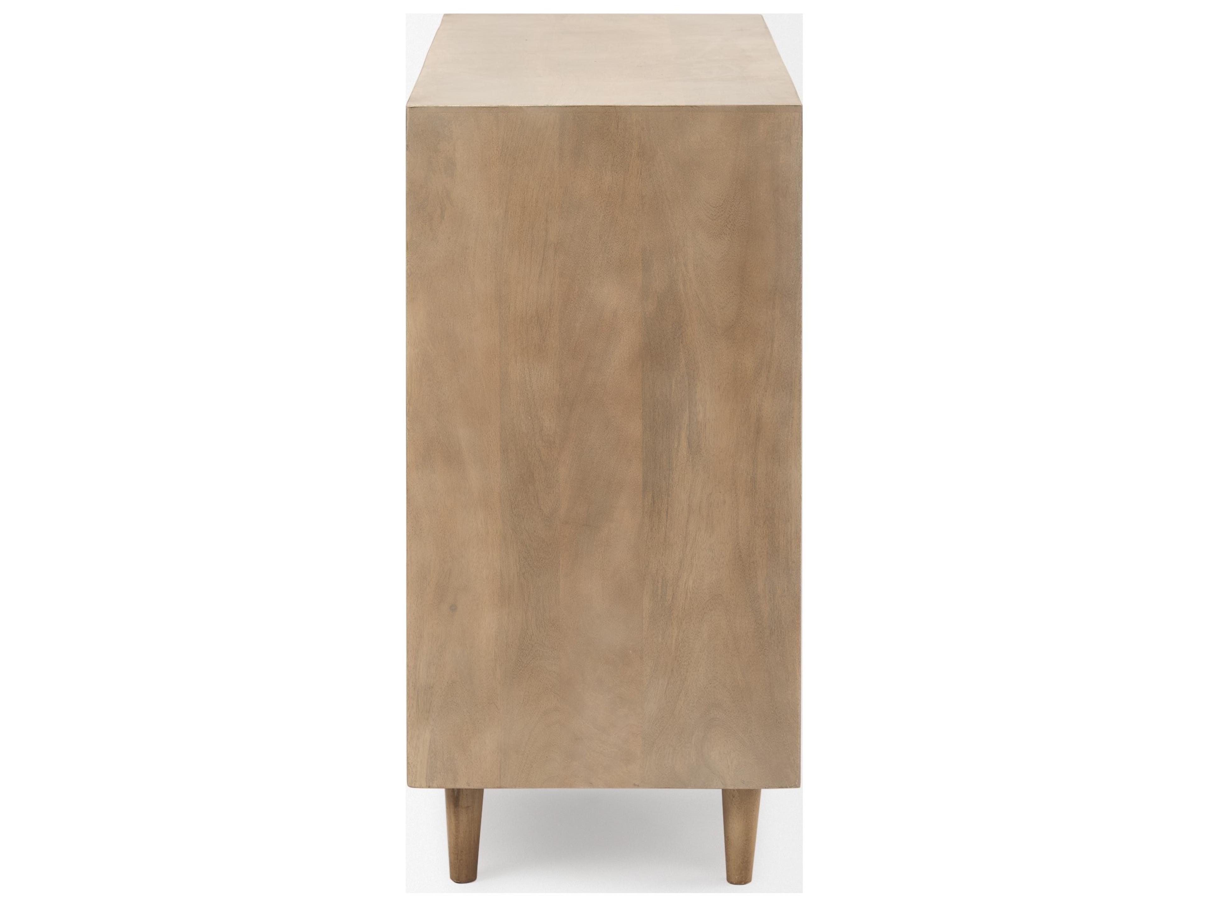 Mercana Tucker Light Brown Wood w/ Carved Arch Pattern 2 Door Accent Cabinet