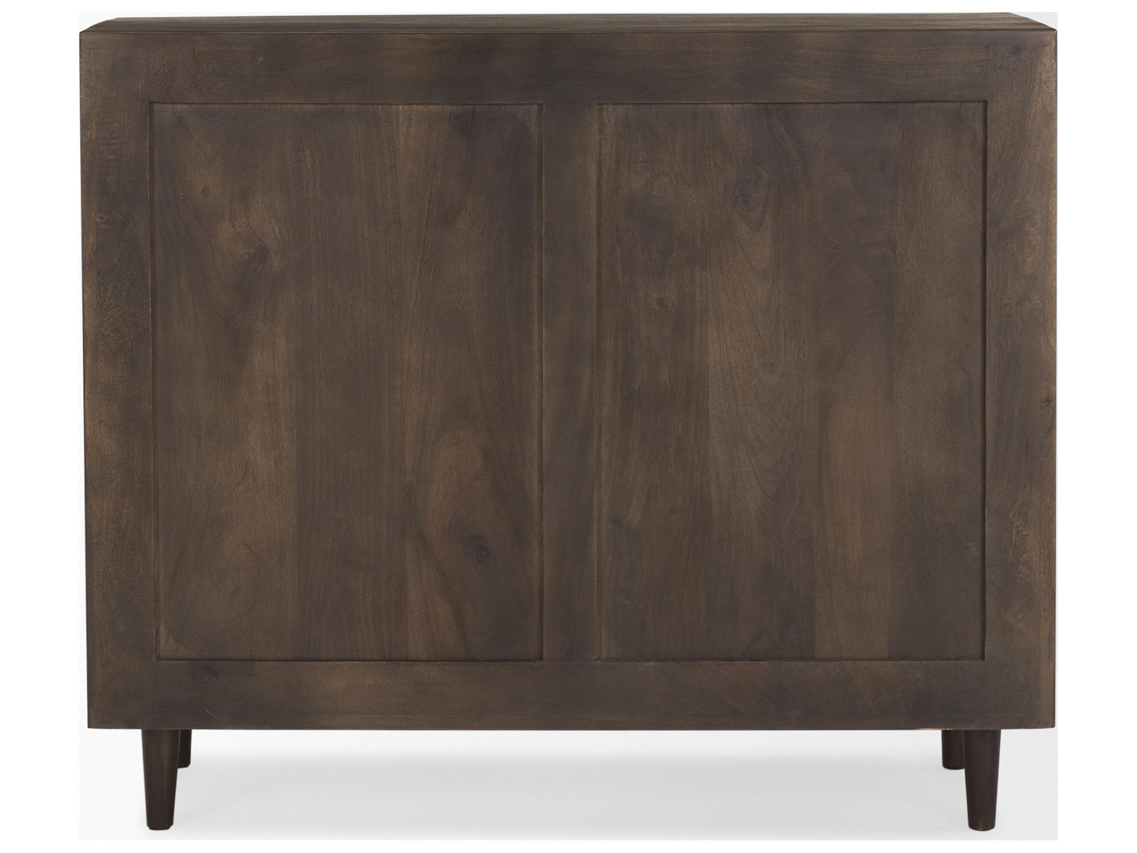 Mercana Tucker Dark Brown Wood w/ Carved Arch Pattern 2 Door Cabinet