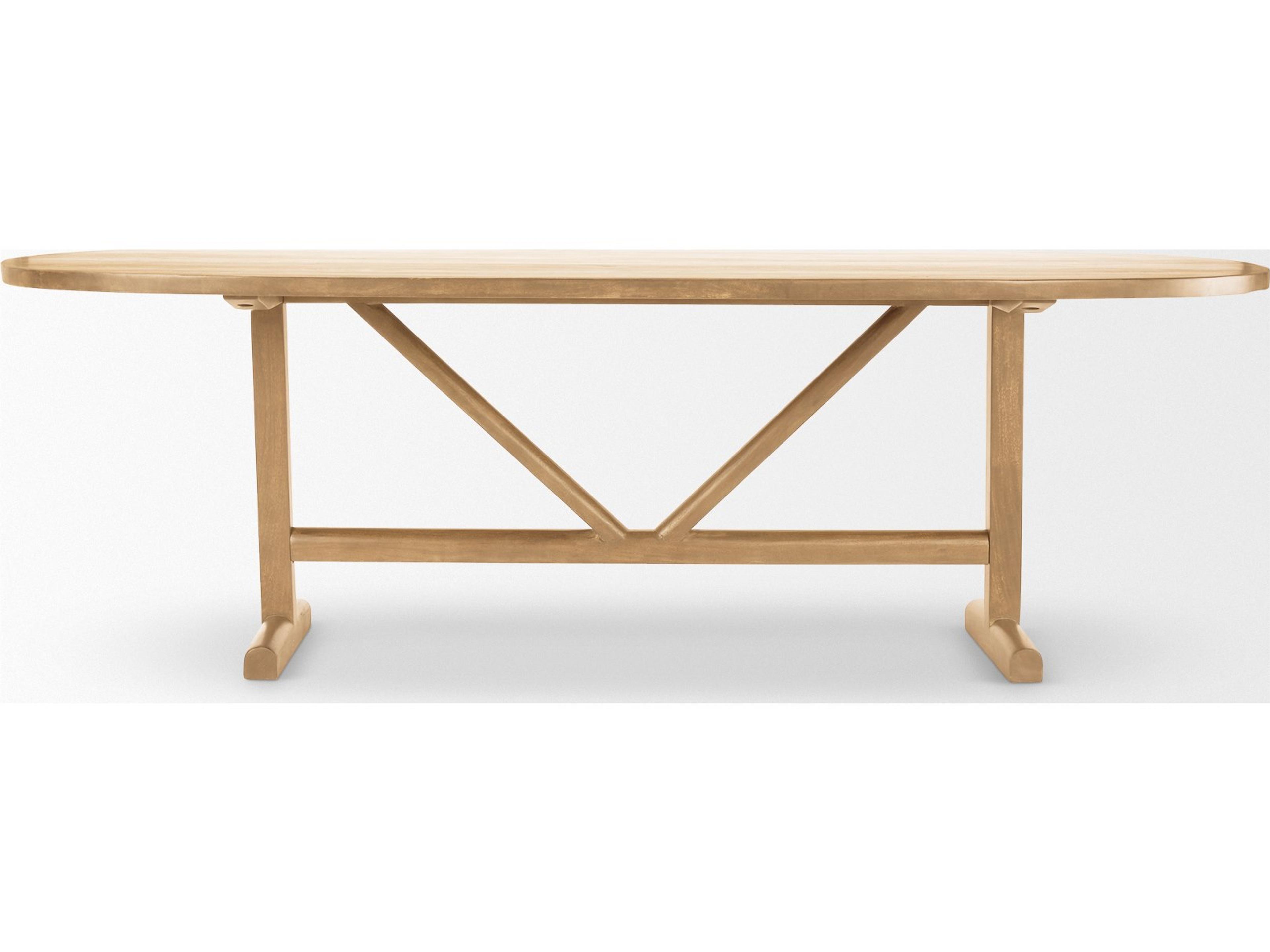 Mercana Viktor 94"L Light Brown Solid Wood Dining Table