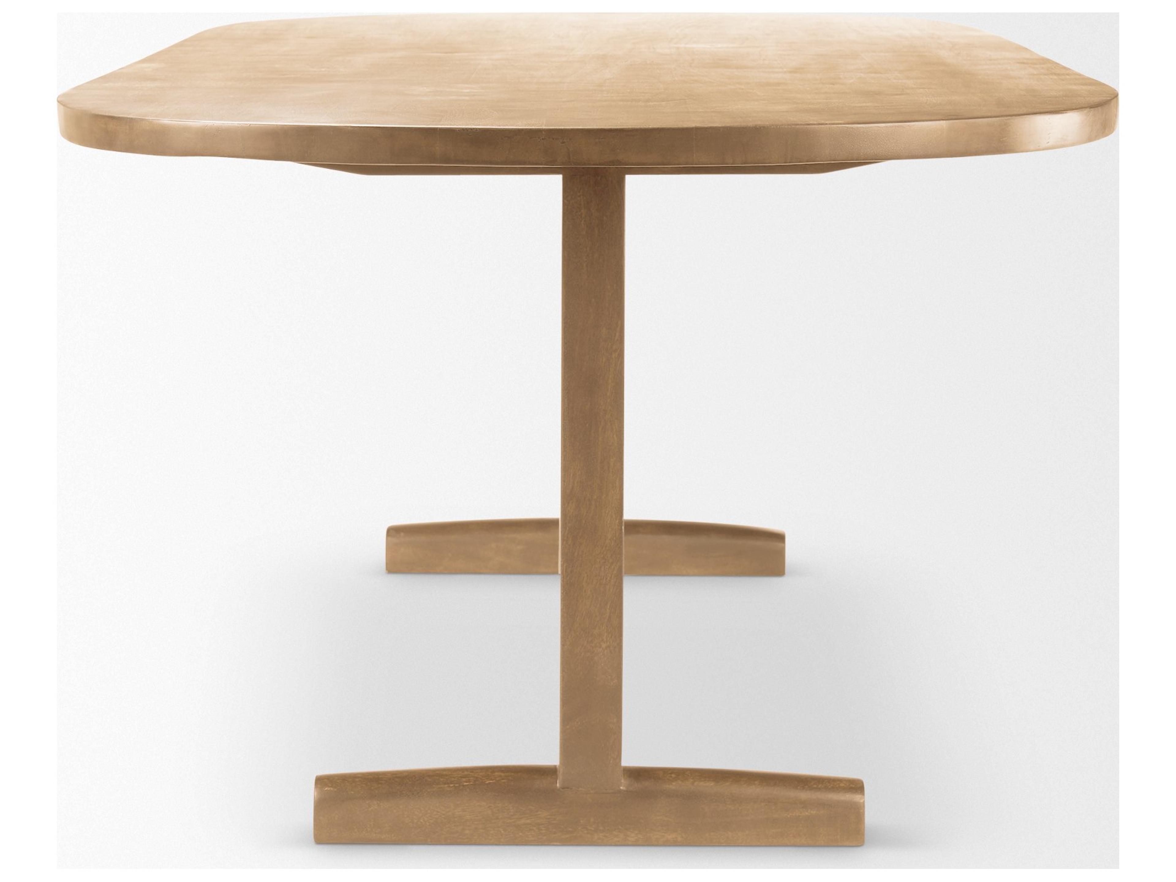 Mercana Viktor 94"L Light Brown Solid Wood Dining Table