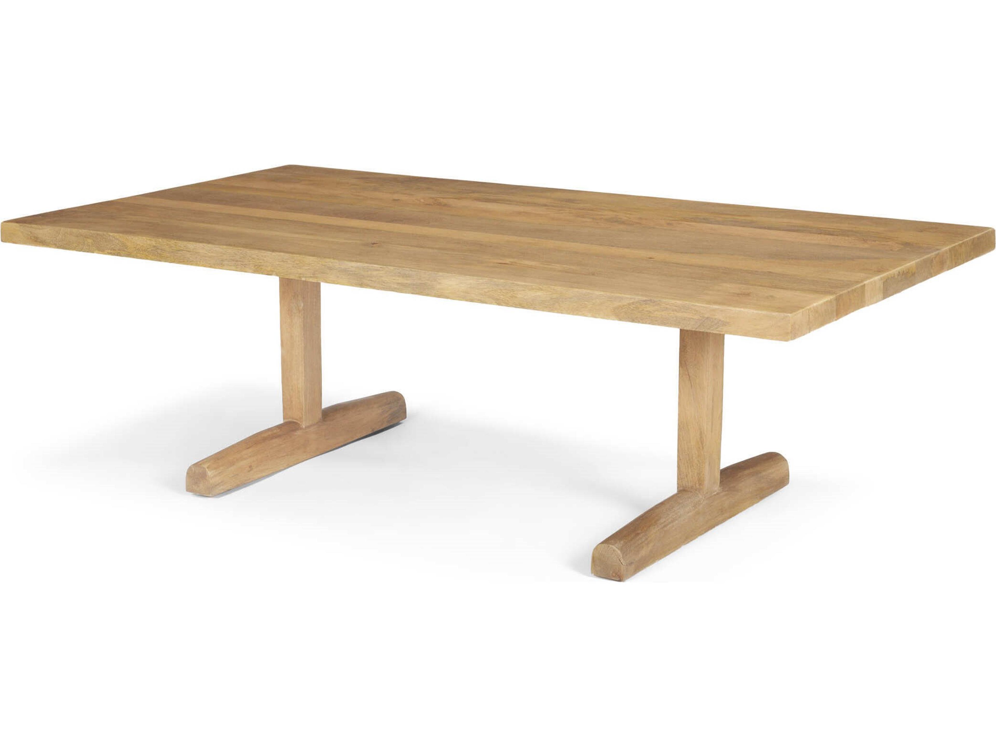 Viktor 55"L Light Brown Solid Wood Coffee Table