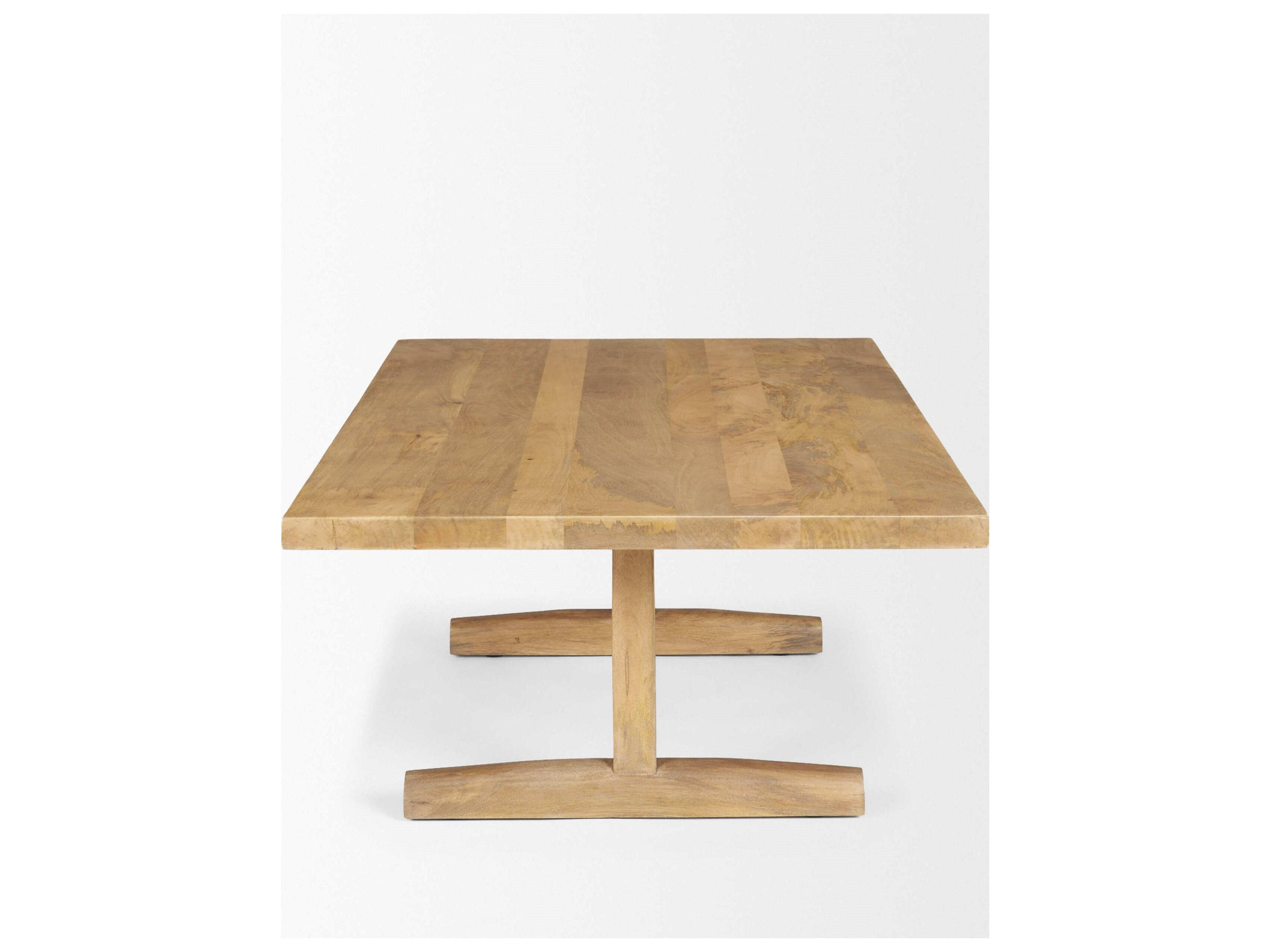 Mercana Viktor 55"L Light Brown Solid Wood Coffee Table