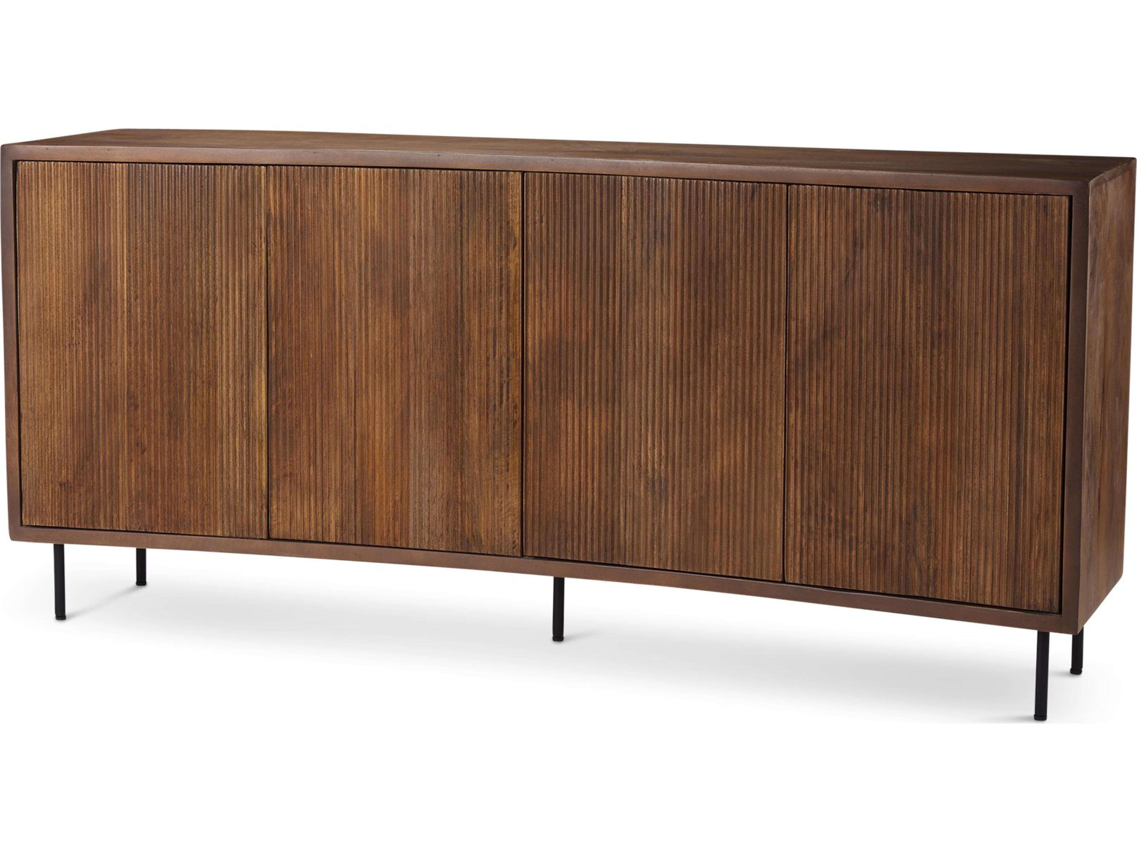 Lance 70.0L x 15.0W x 32.0H Medium Brown Solid Wood Sideboard