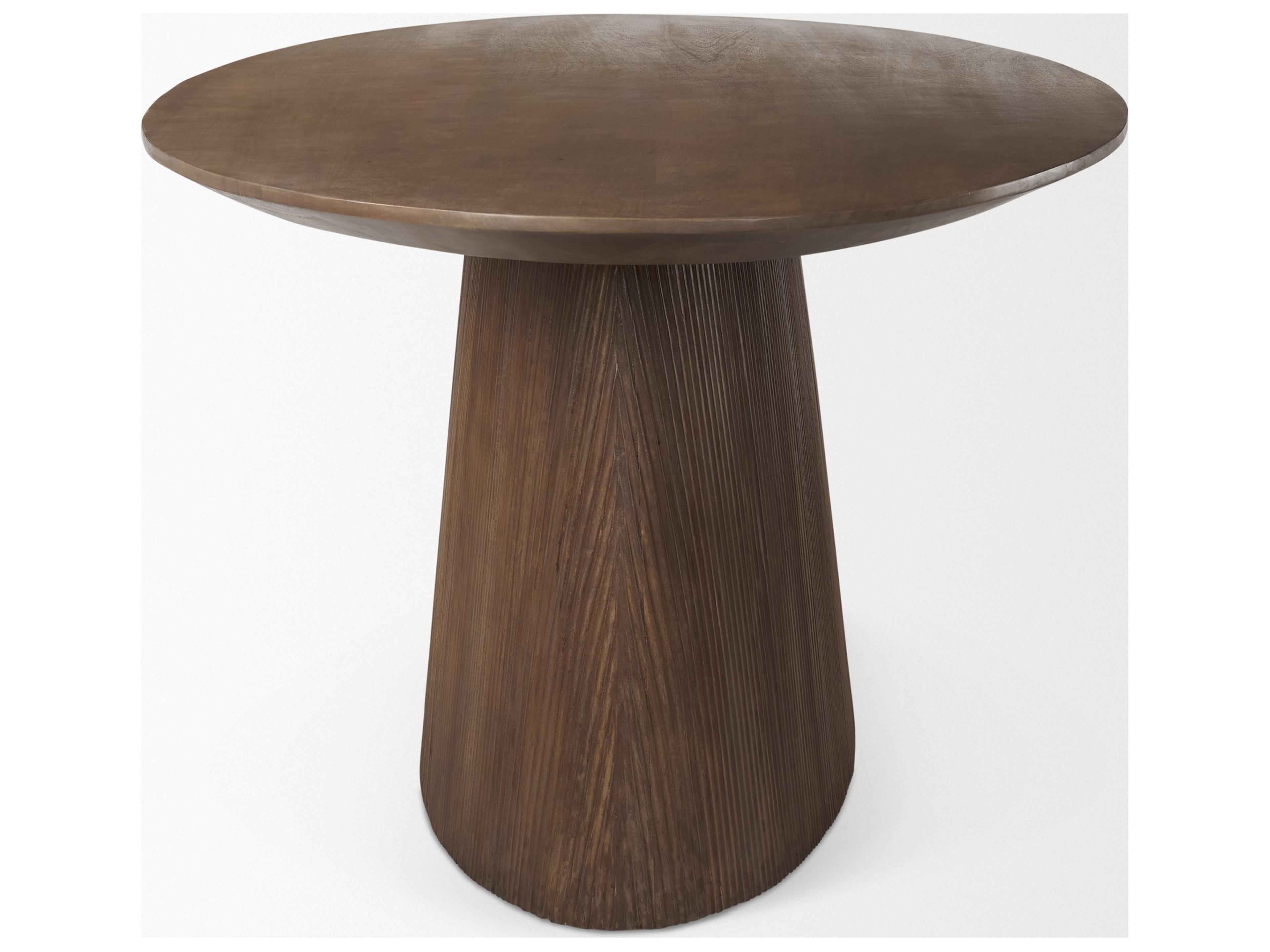 Mercana Lance 94"L x 50"W x30"H Medium Brown Solid Wood Oval Dining Table