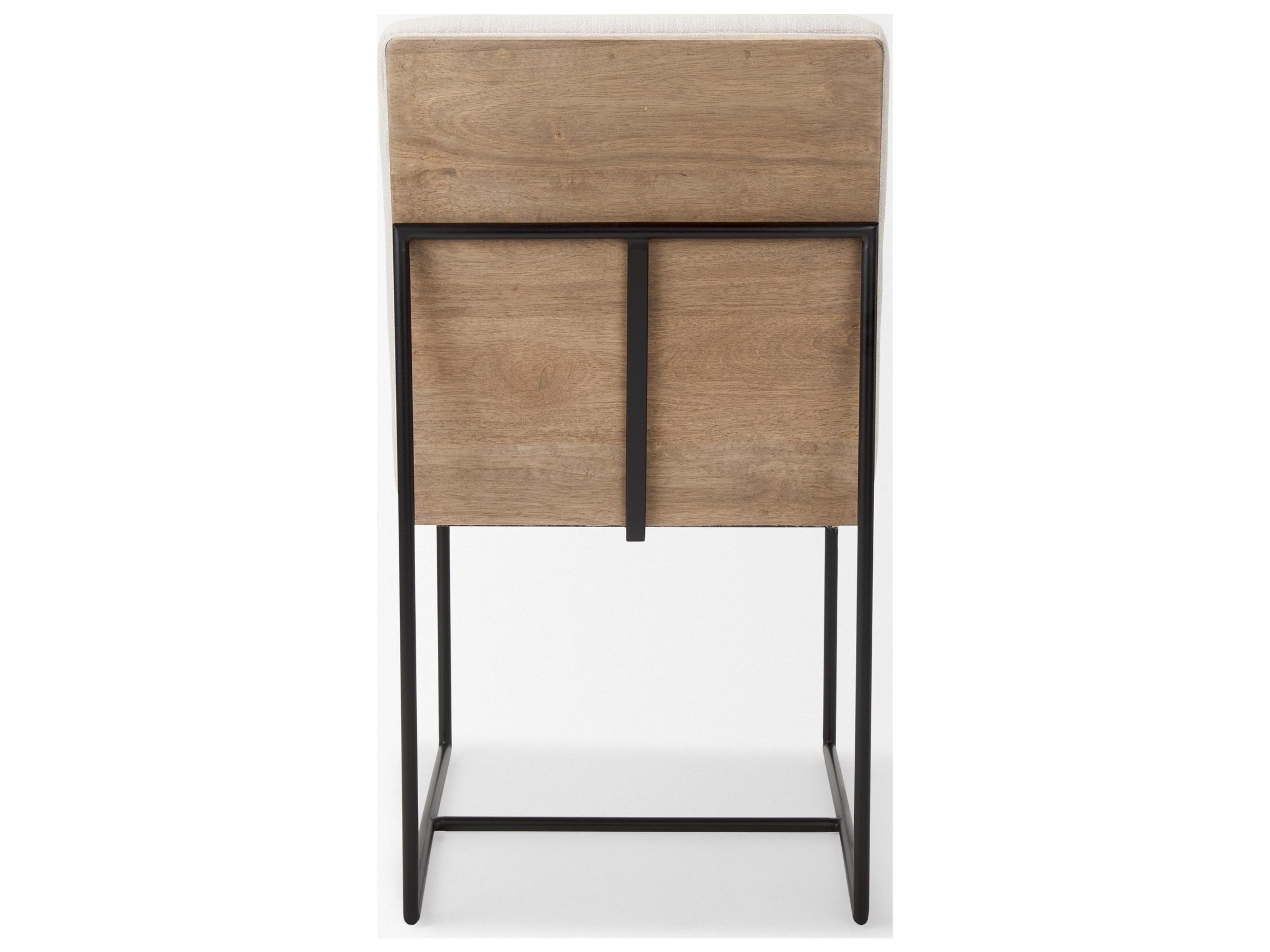 Mercana Stamford Beige Upholstered Seat w/ Wood Back, Black Metal Frame Dining Chair