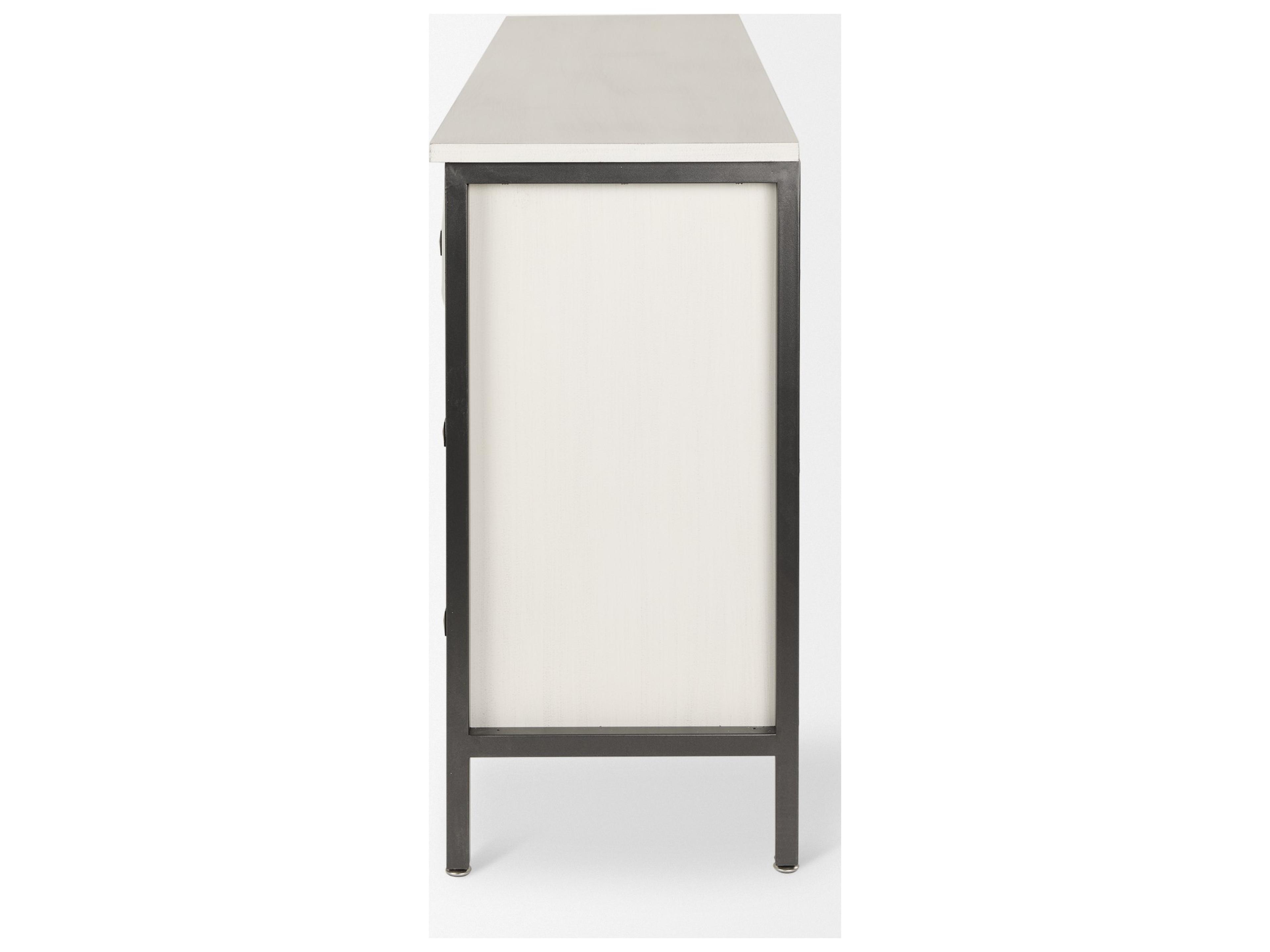 Mercana Savannah White Fir Veneer w/ Gray Metal 6-Drawer Sideboard