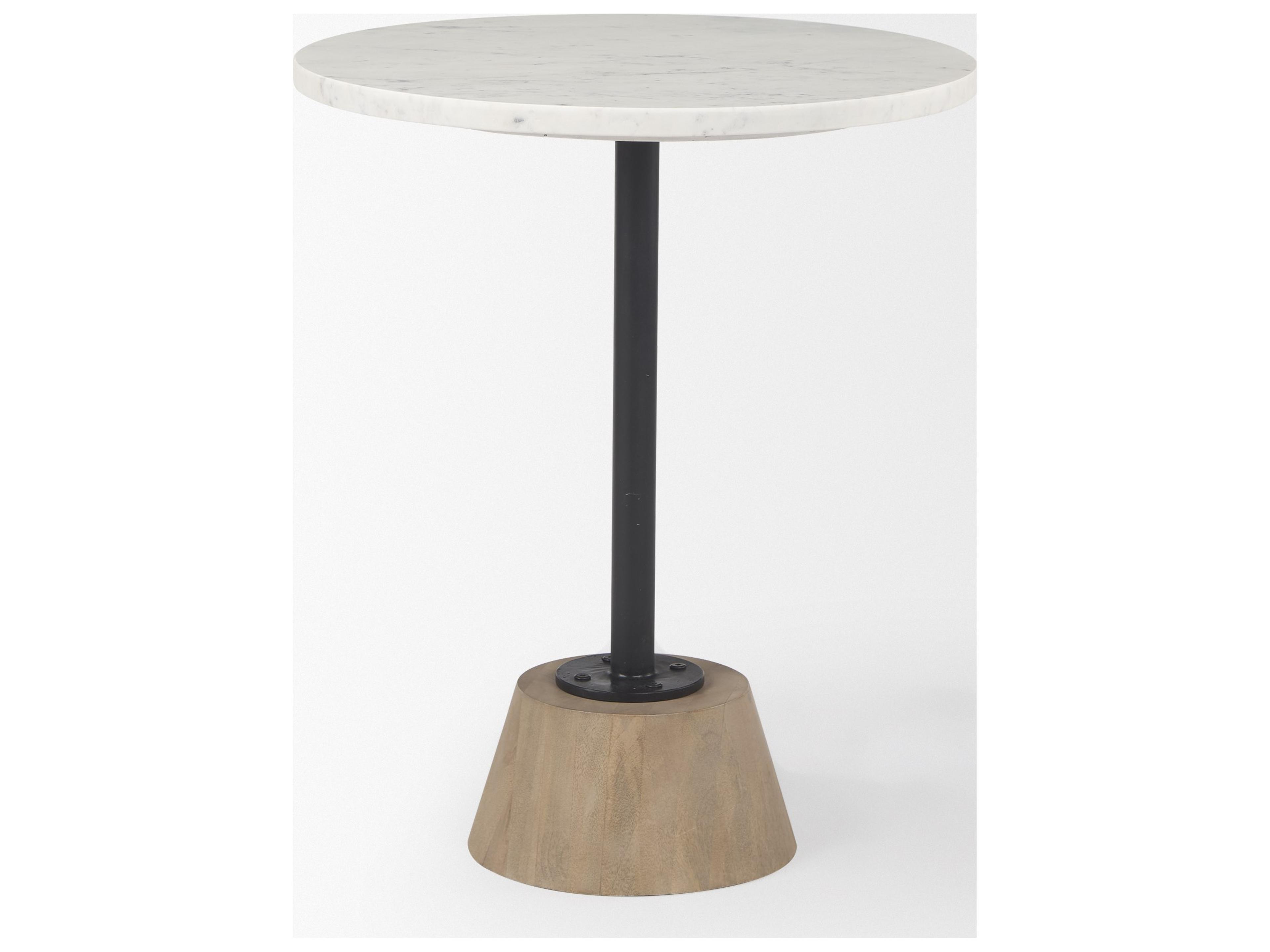 Mercana Maxwell Marble Top Pedestal End/Side Table